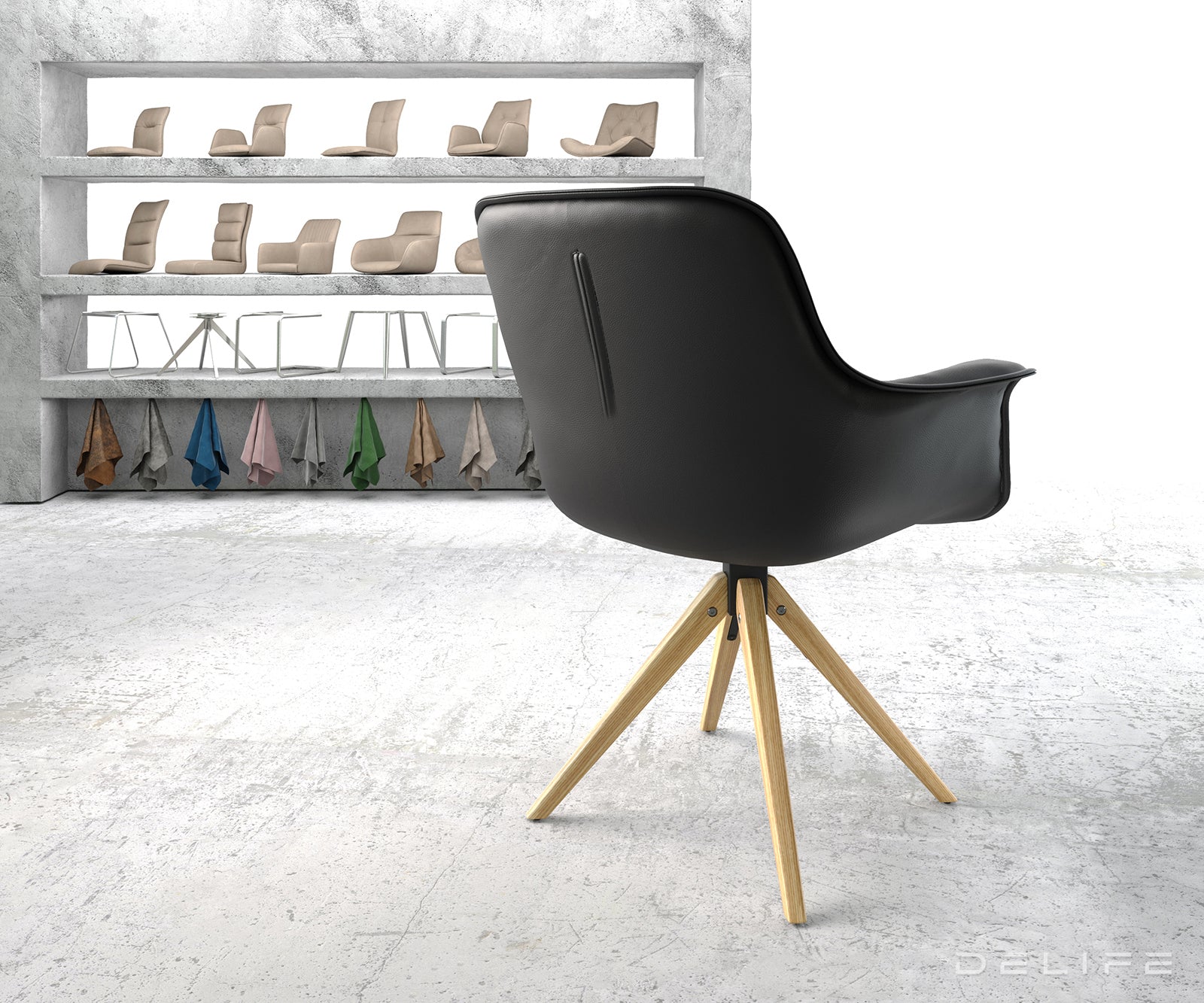 Jedilni stol Kaira, Material: Usnje