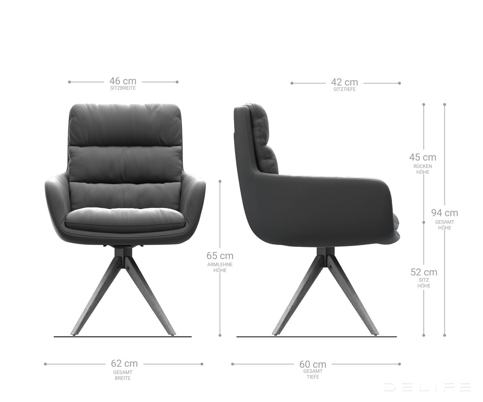 Jedilni stol Abelia z nasloni za roke, Material: Mikrofibra