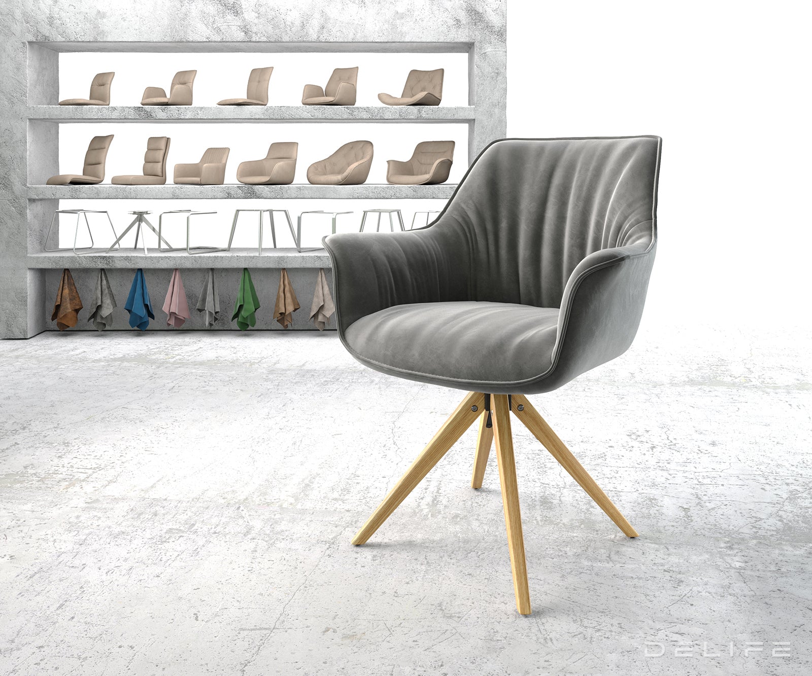 Jedilni stol Keila, Material: Žamet