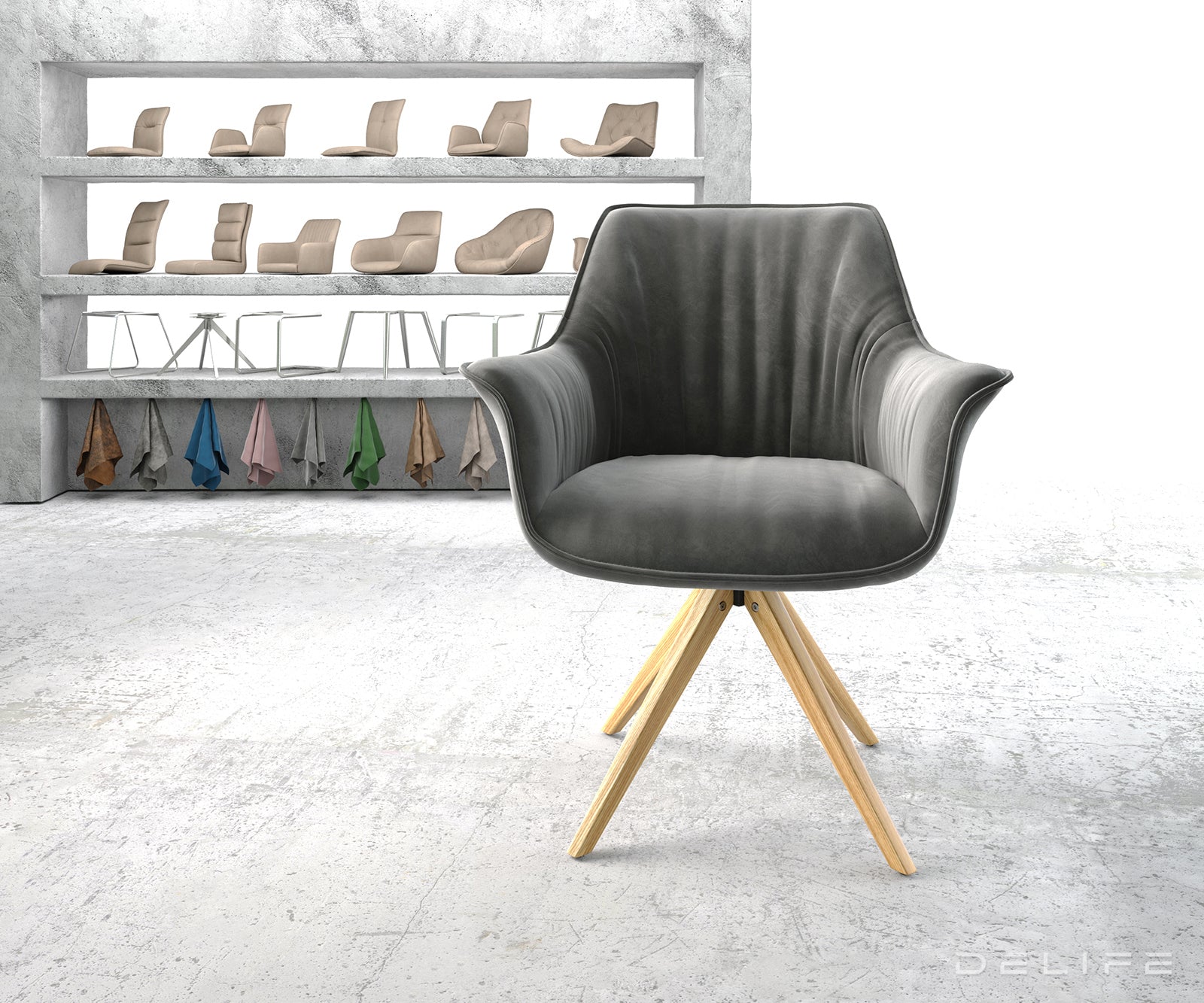 Jedilni stol Keila, Material: Žamet