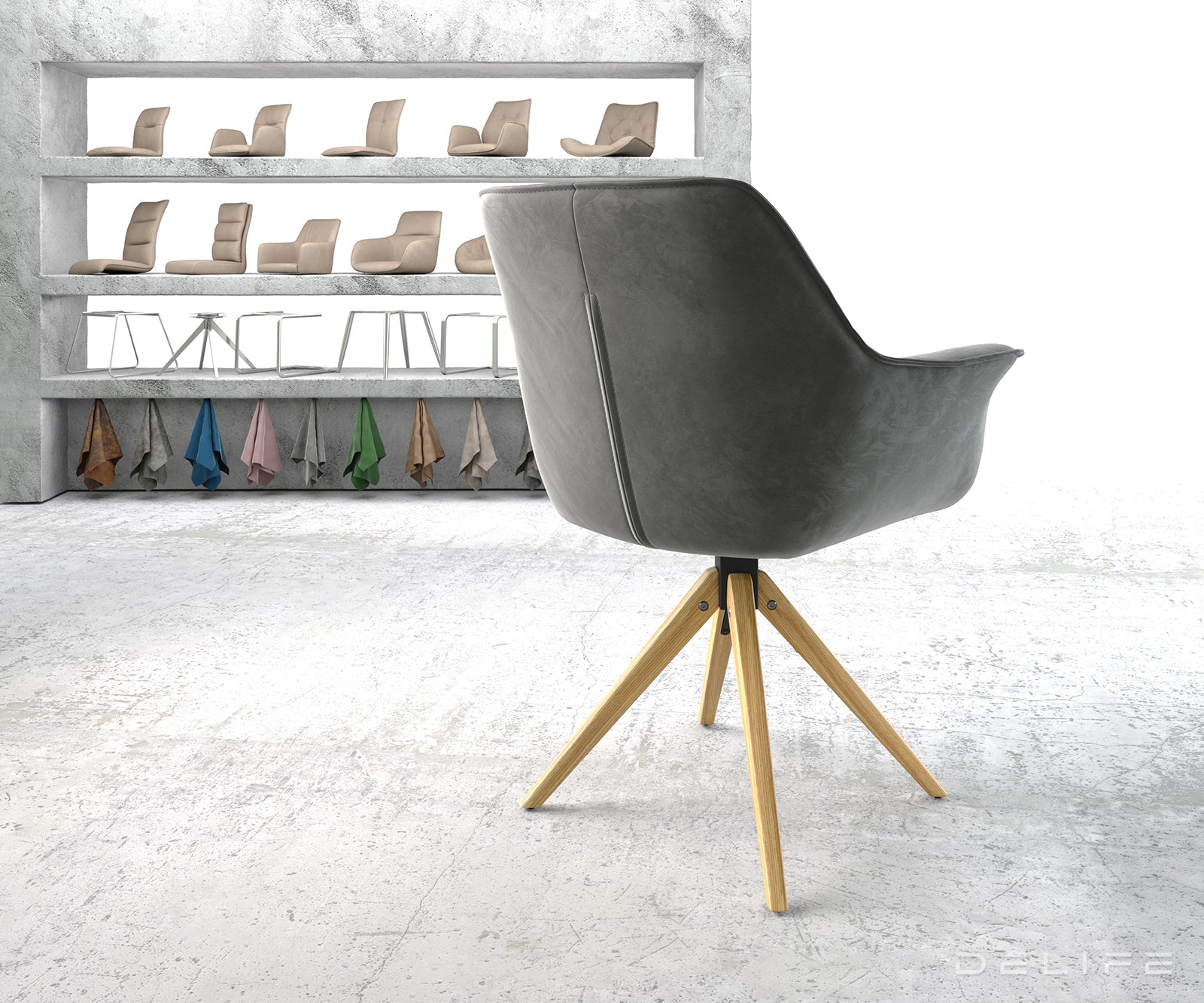 Jedilni stol Keila, Material: Žamet