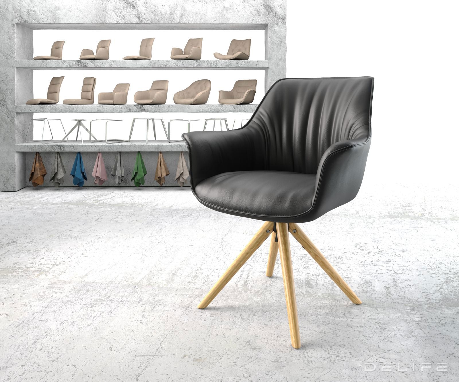 Jedilni stol Keila, Material: Usnje