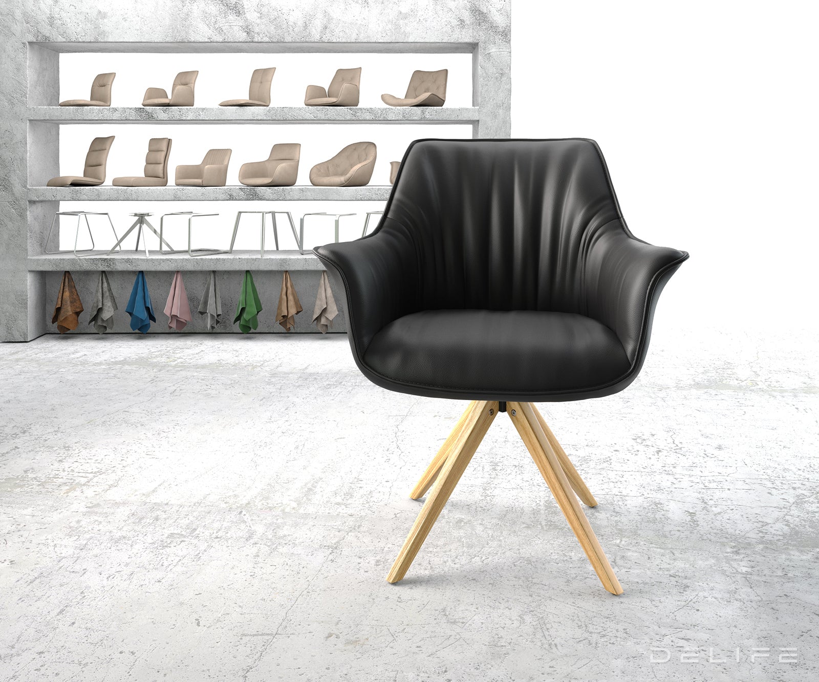 Jedilni stol Keila, Material: Usnje