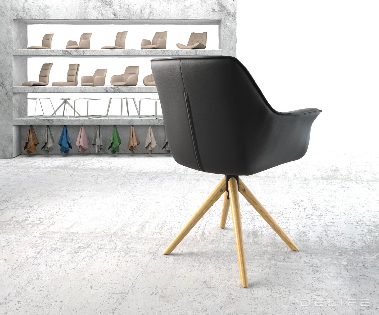 Jedilni stol Keila, Material: Usnje