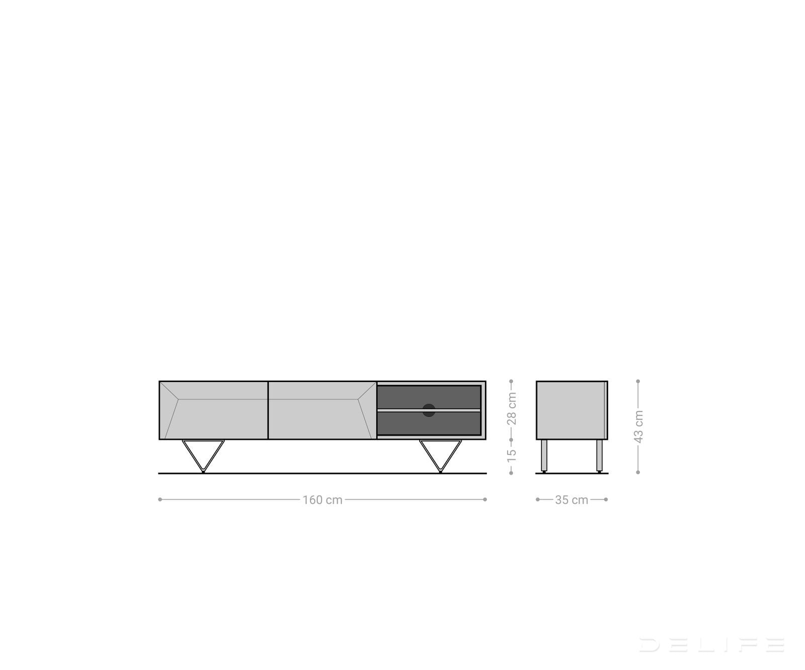 Kayu komoda 200x35cm, Material: Akacija
