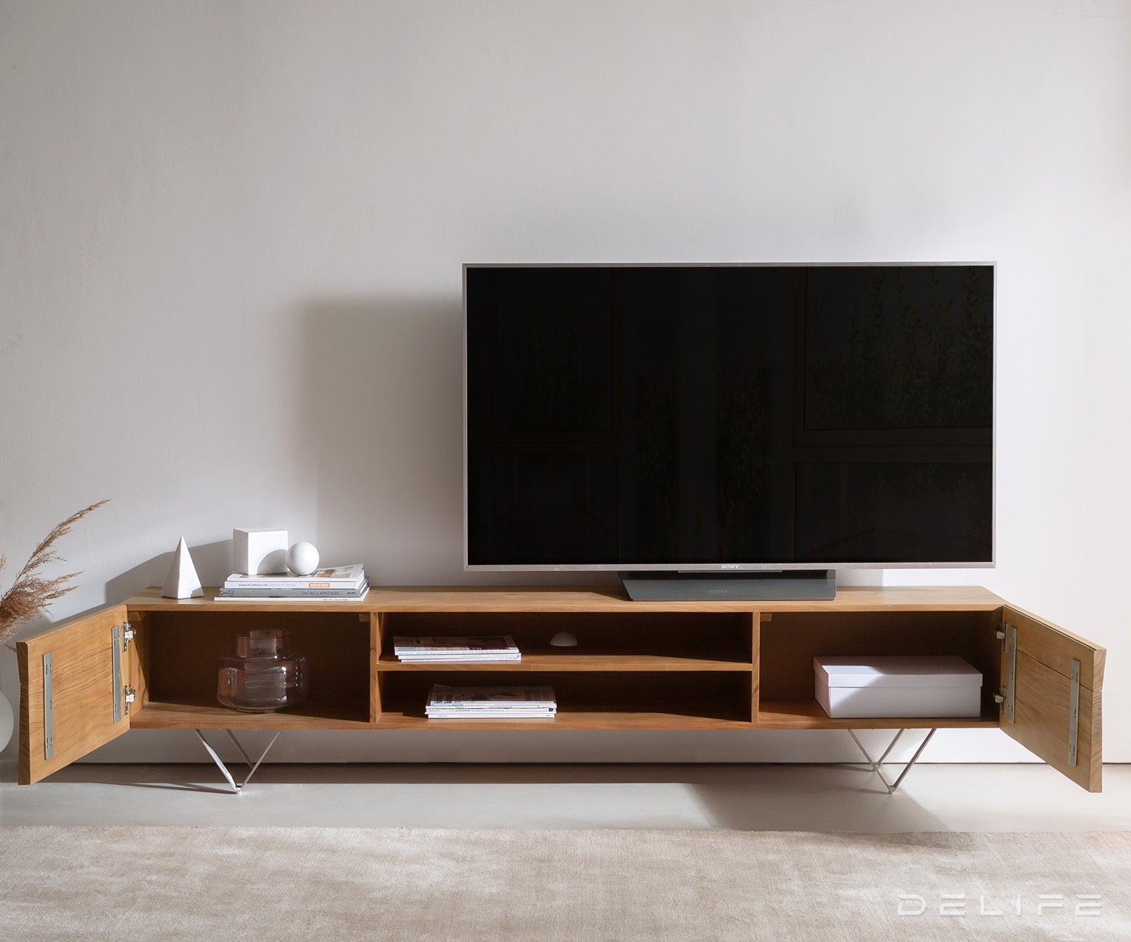 Kayu komoda 200x35cm, Material: Akacija