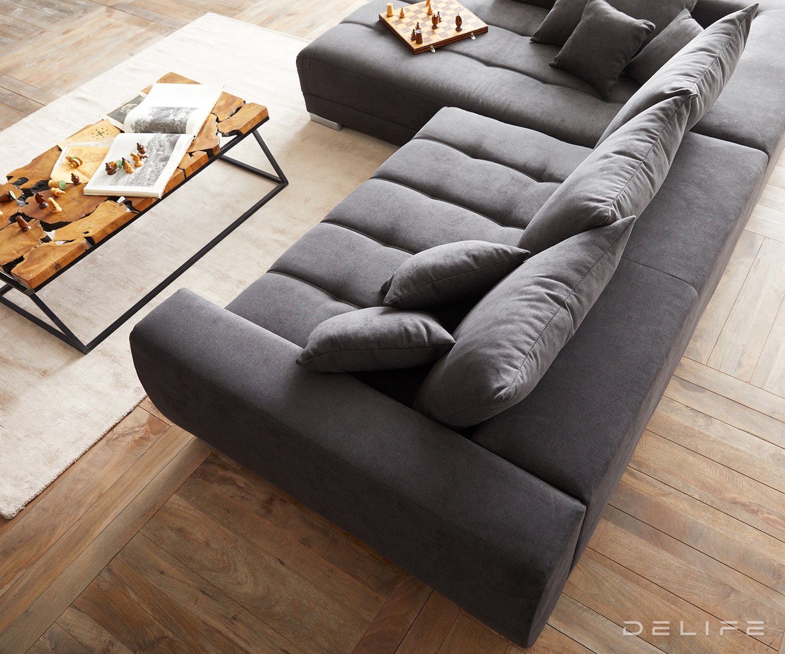 Kotna sedežna garnitura Nabor 300x225cm, Material: Mikrofibra