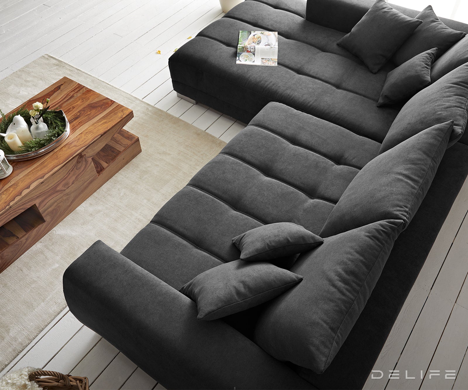 Kotna sedežna garnitura Josea 300x215cm, Material: Mikrofibra