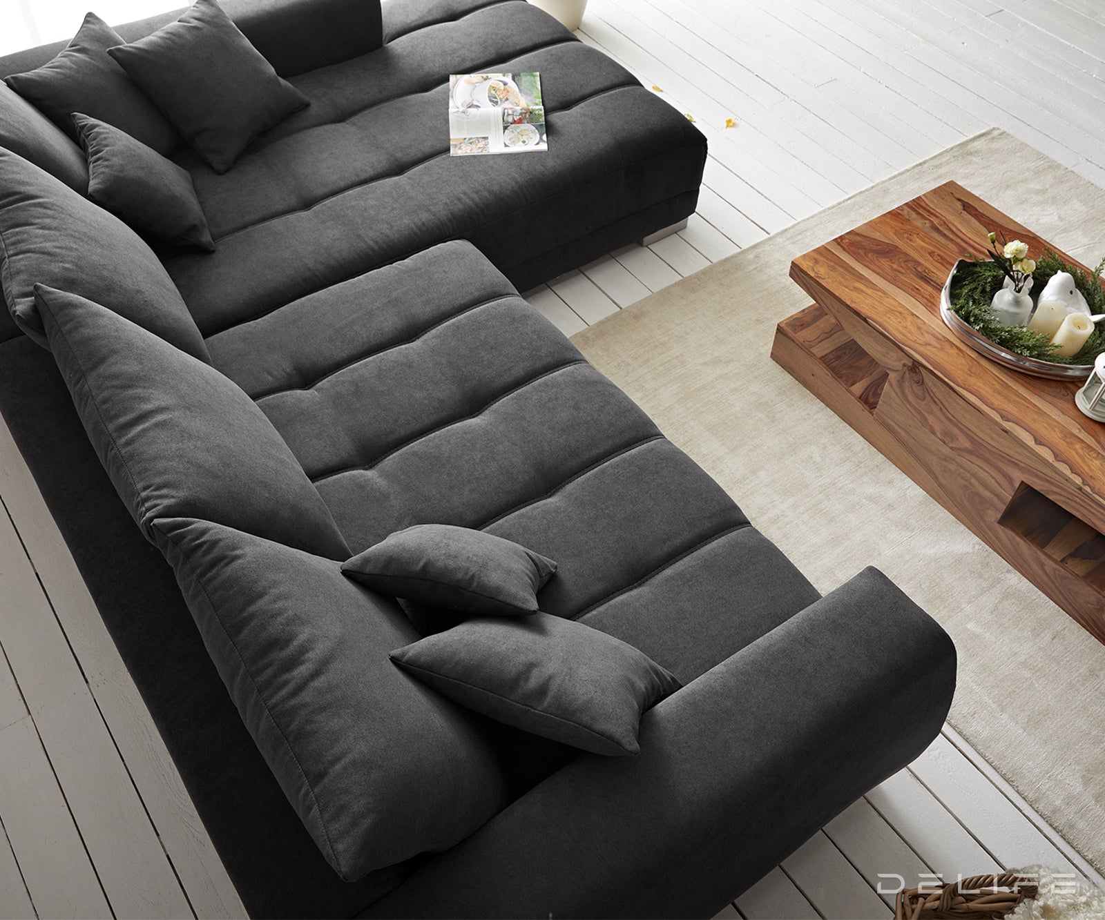 Kotna sedežna garnitura Josea 300x215cm, Material: Mikrofibra