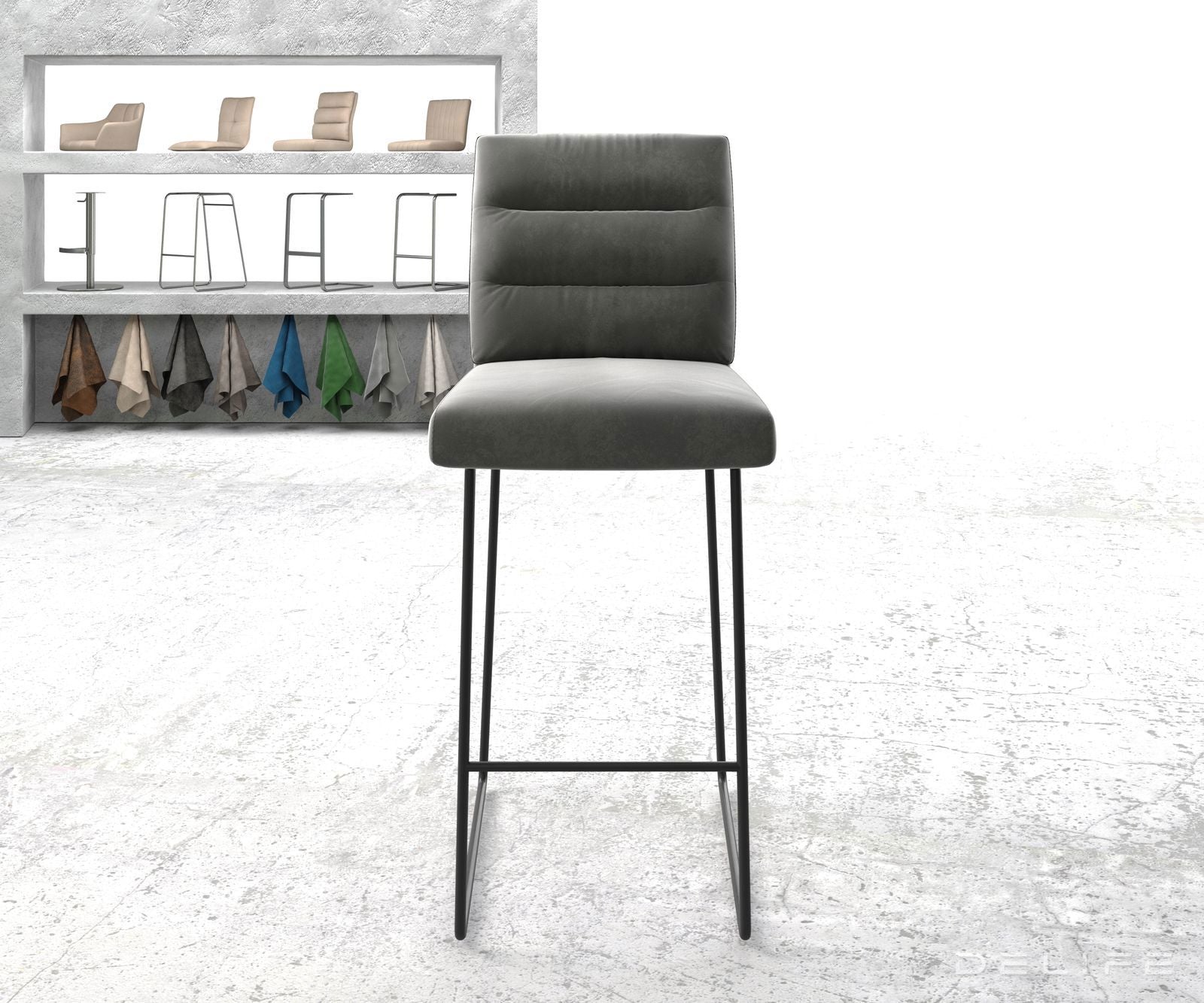 Barski stol Pela, Material: Žamet