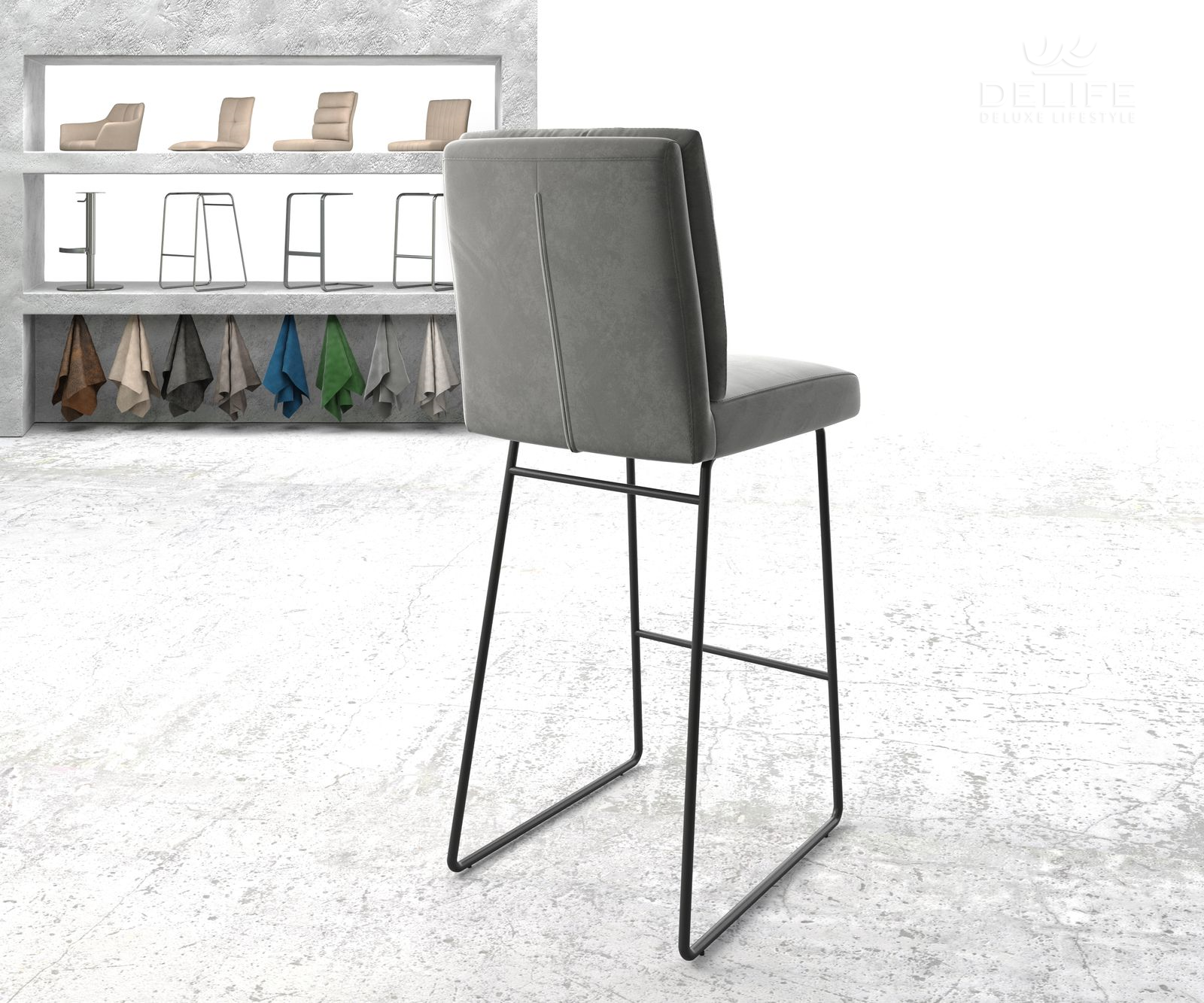 Barski stol Pela, Material: Žamet