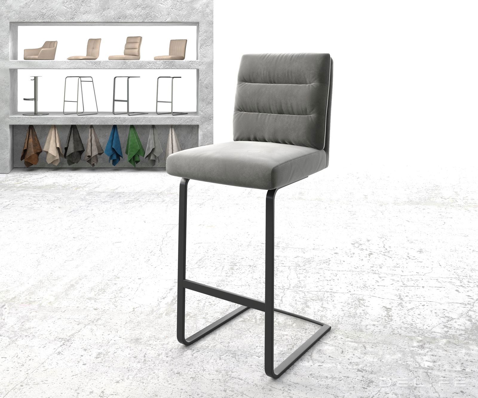 Barski stol Pela, Material: Žamet