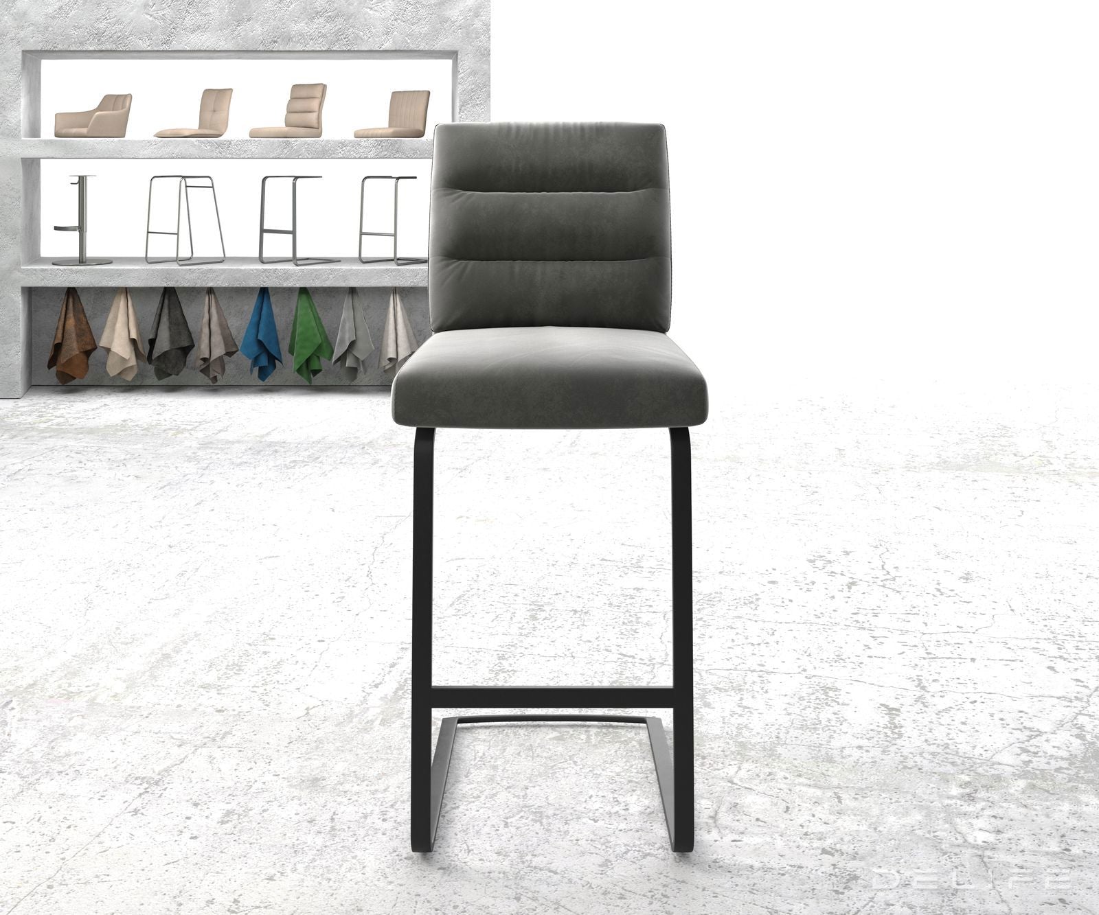 Barski stol Pela, Material: Žamet