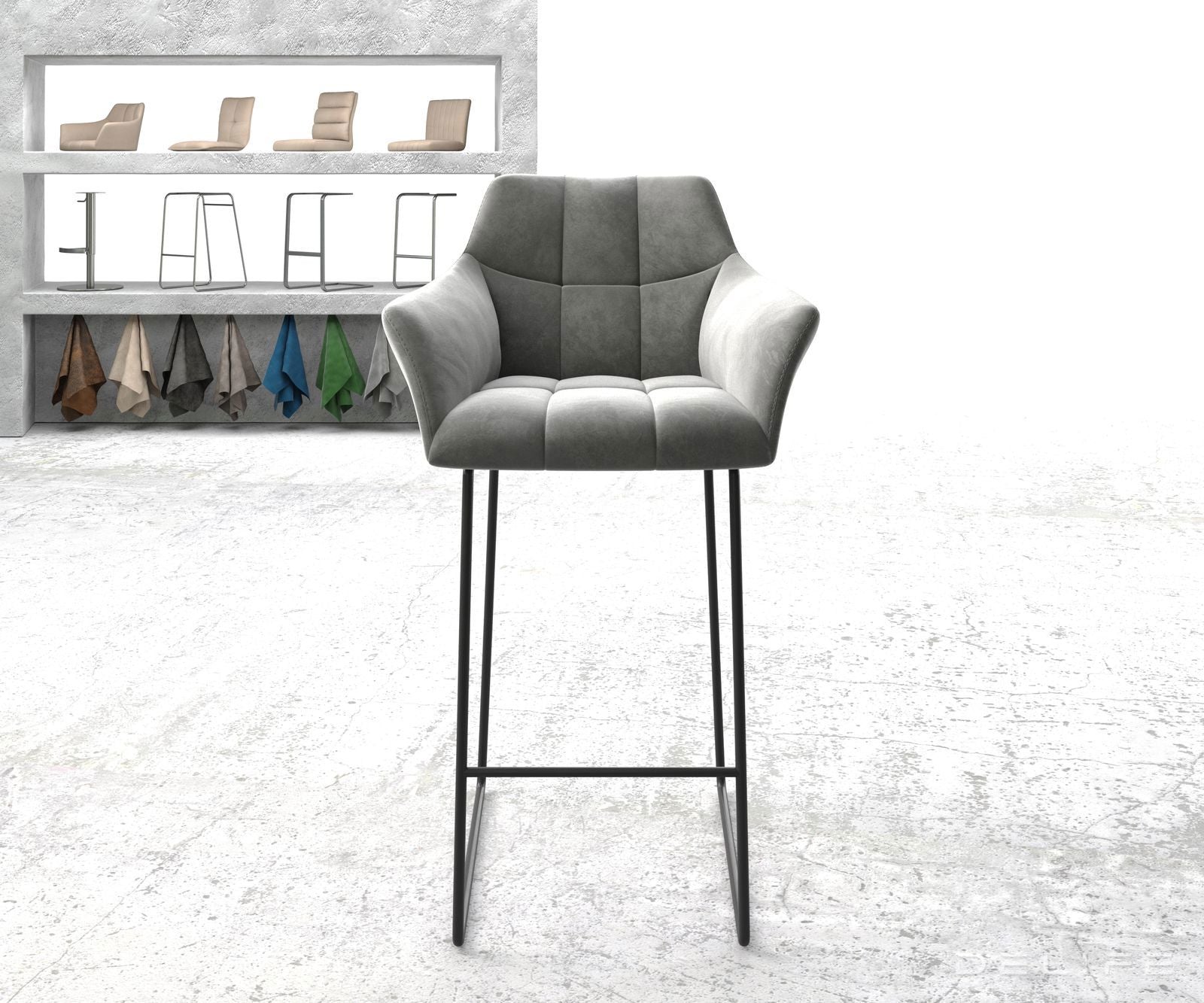 Barski stol Yulo, Material: Žamet