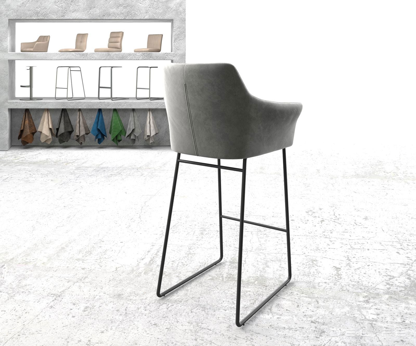 Barski stol Yulo, Material: Žamet