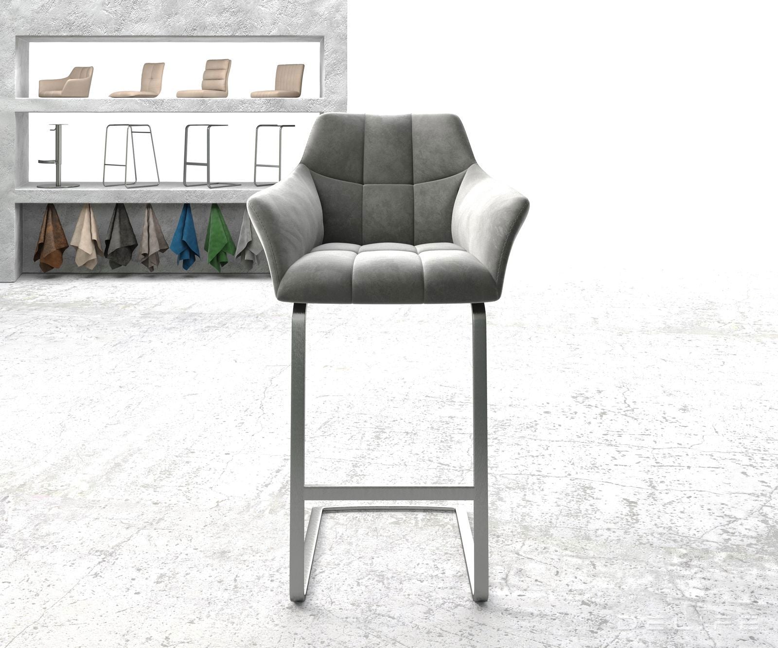 Barski stol Yulo, Material: Žamet