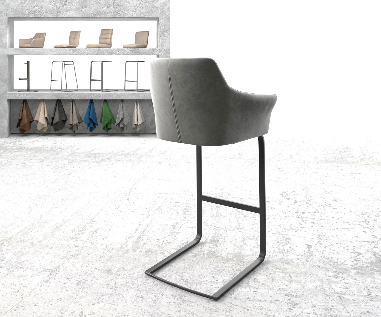 Barski stol Yulo, Material: Žamet