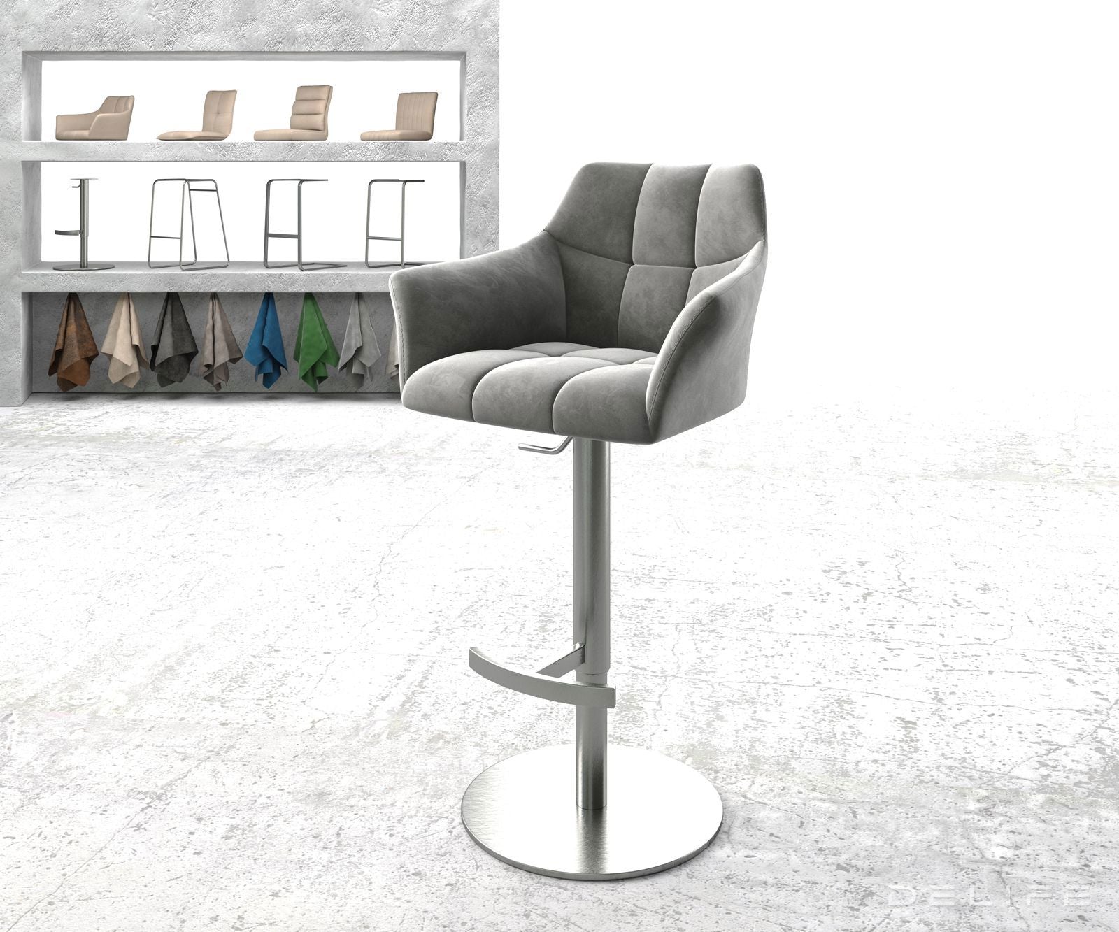 Barski stol Yulo, Material: Žamet