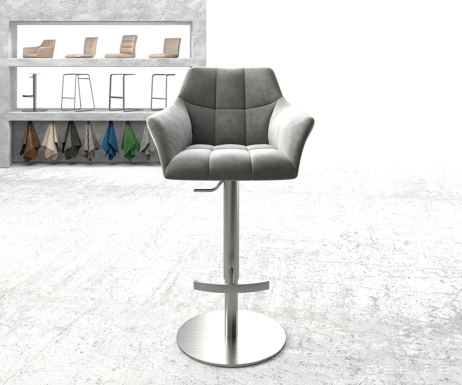 Barski stol Yulo, Material: Žamet