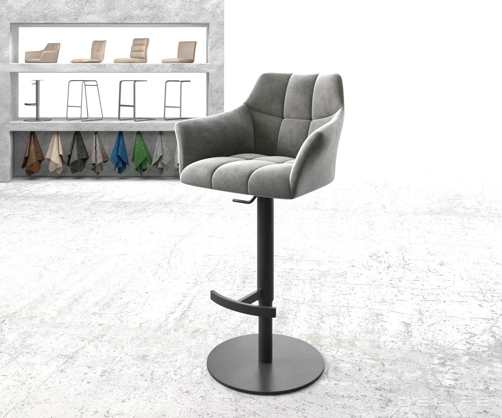 Barski stol Yulo, Material: Žamet