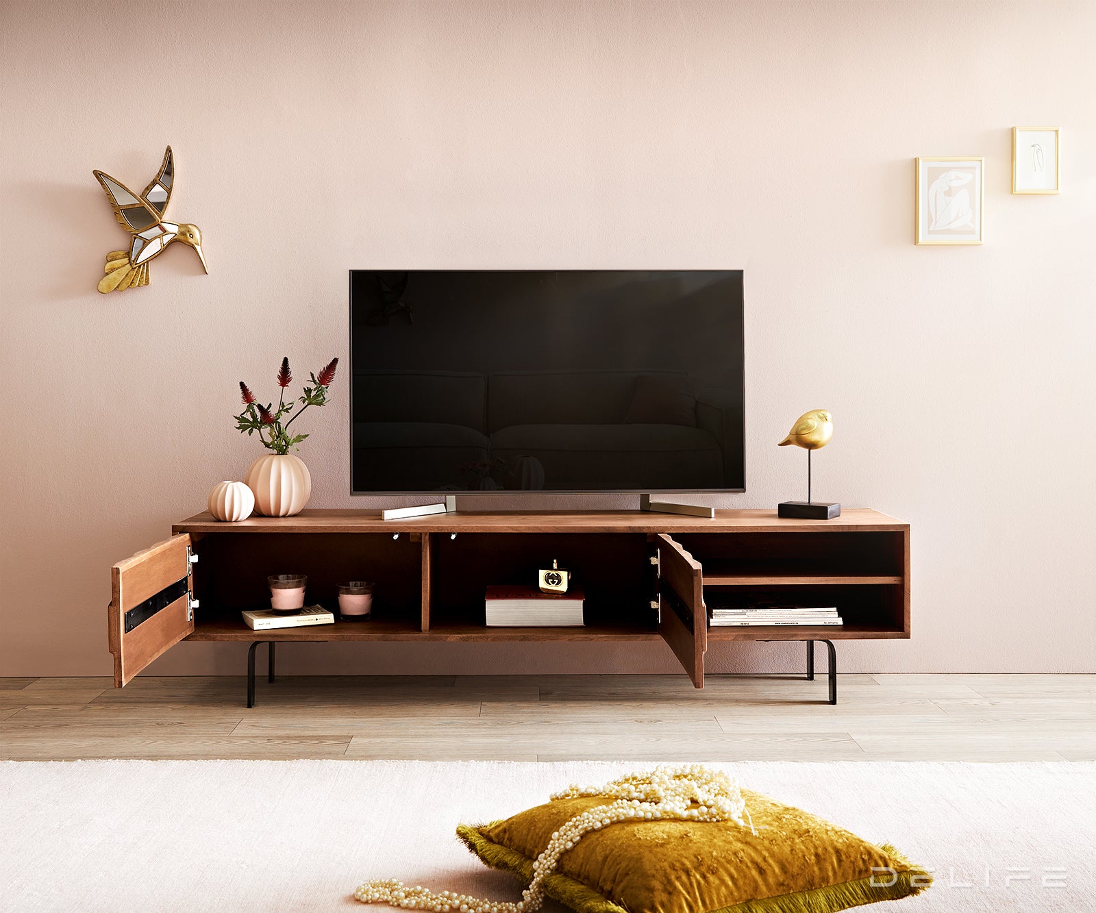 Predalnik Fevo, 2 vrata, Material: Akacija