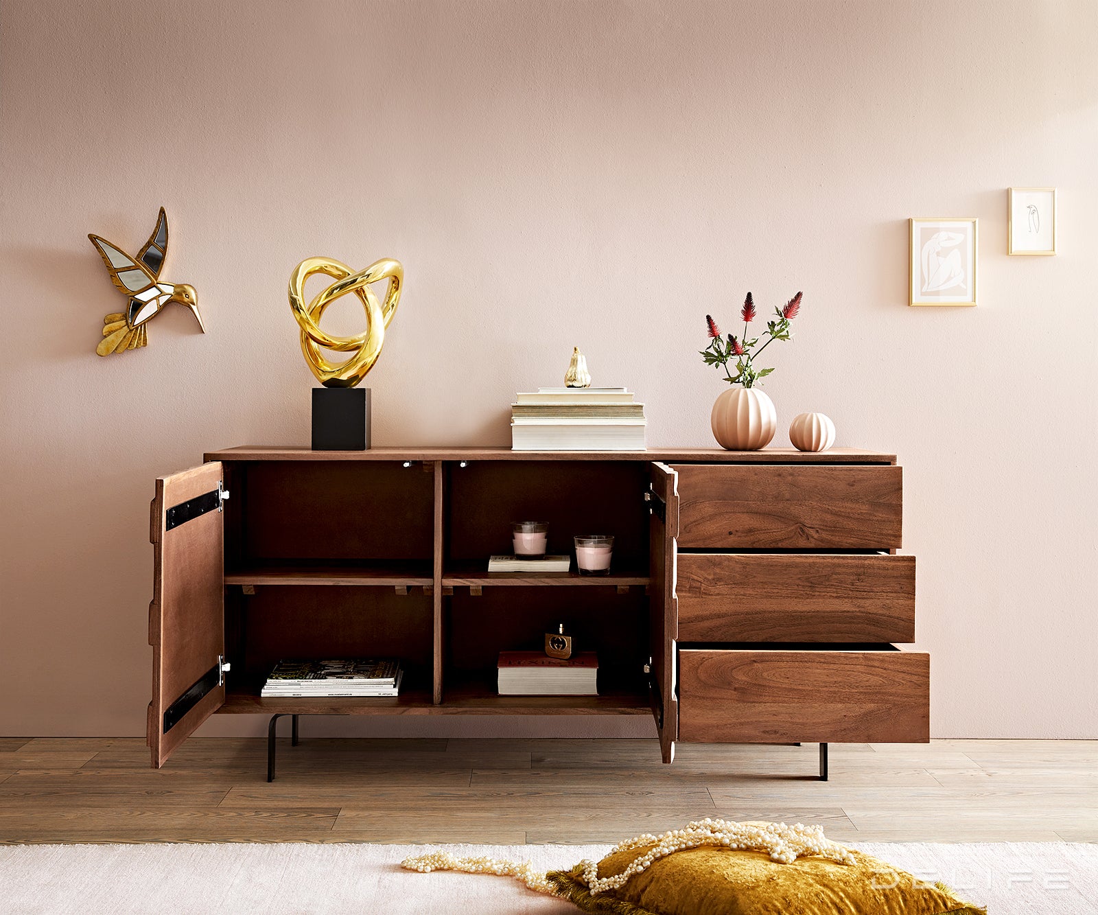 Predalnik Fevo 145 cm, Material: Akacija