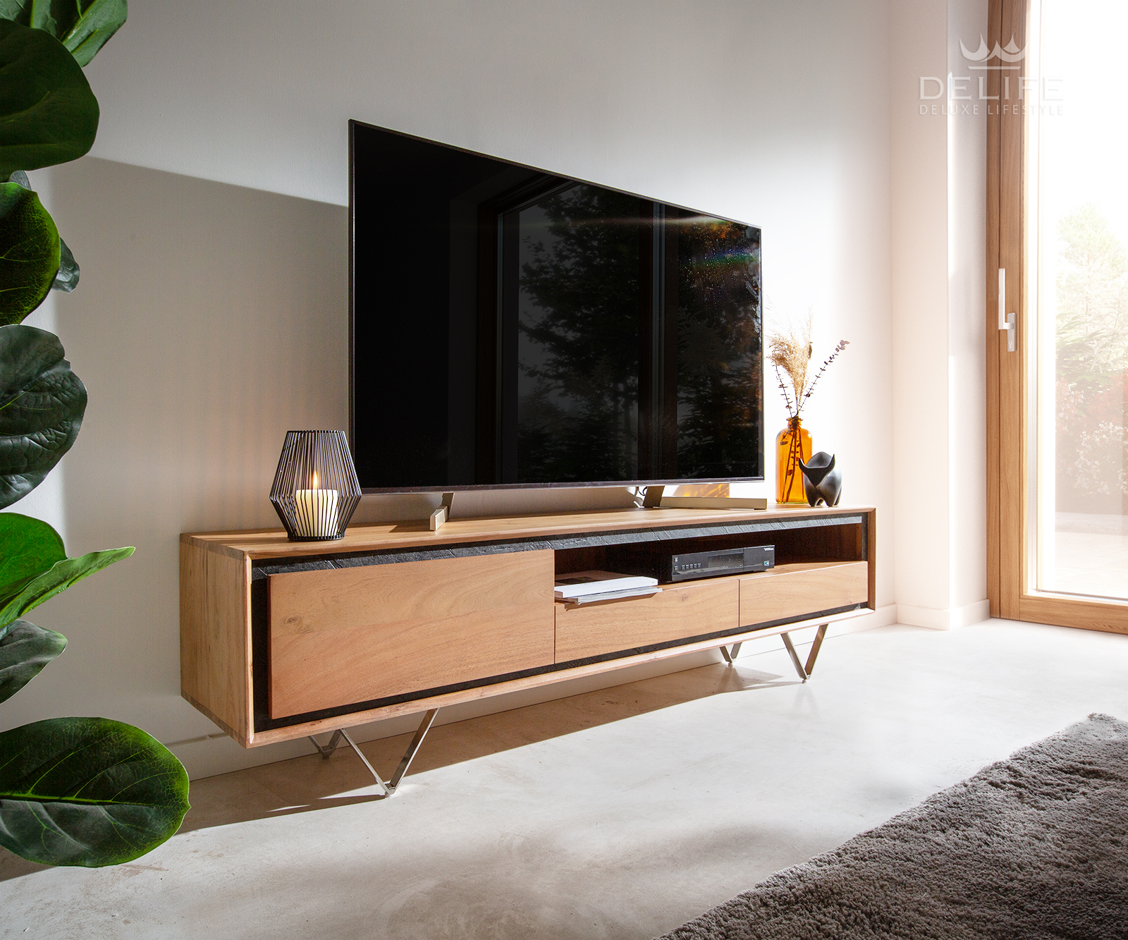 Predalnik Stonegrace 175 cm, Material: Akacija