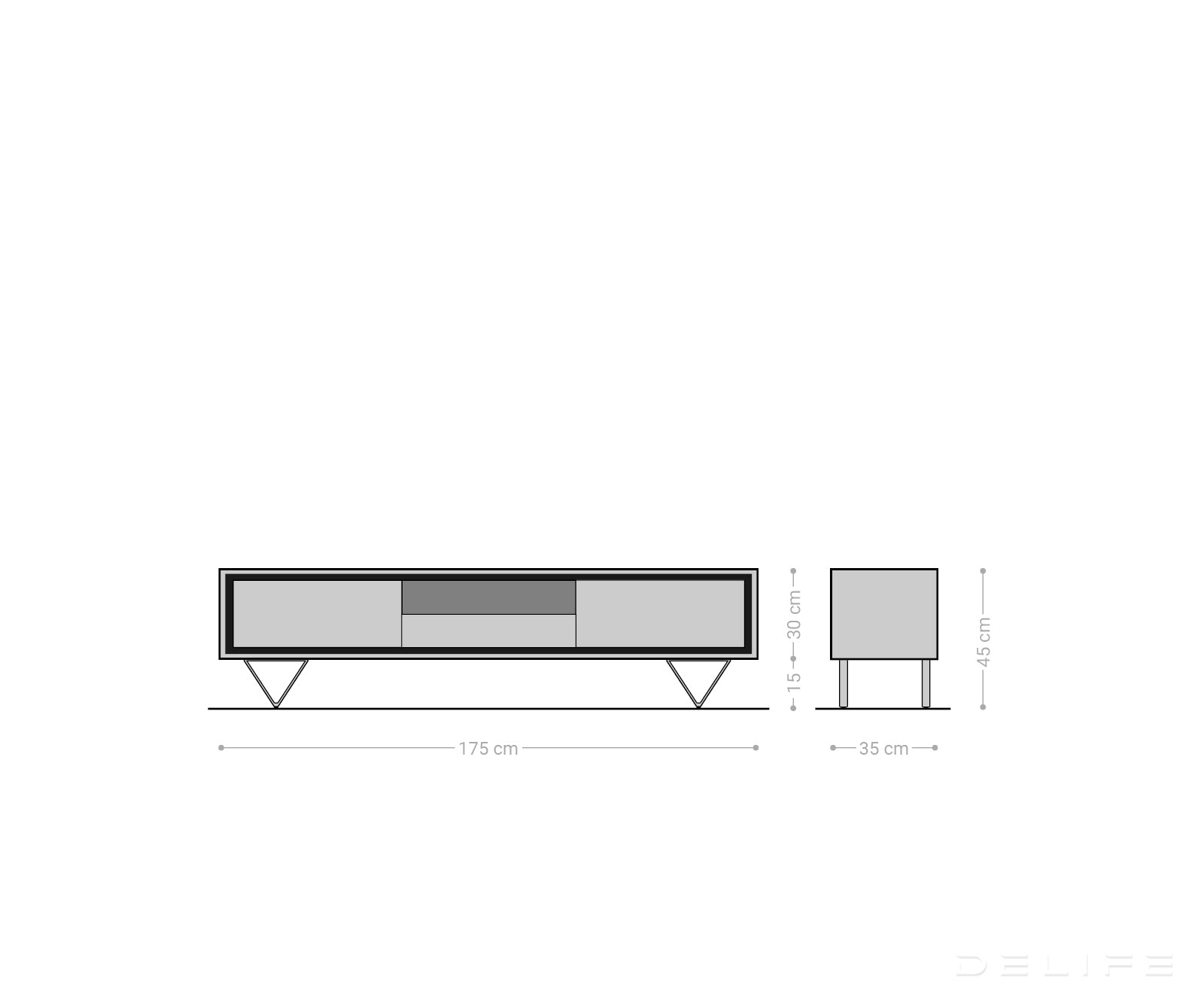 Predalnik Stonegrace 175 cm, Material: Akacija