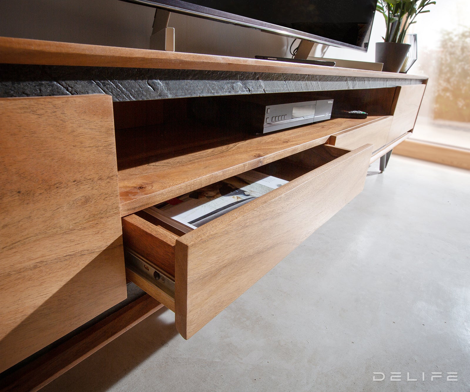 Predalnik Stonegrace 240 cm, Material: Akacija