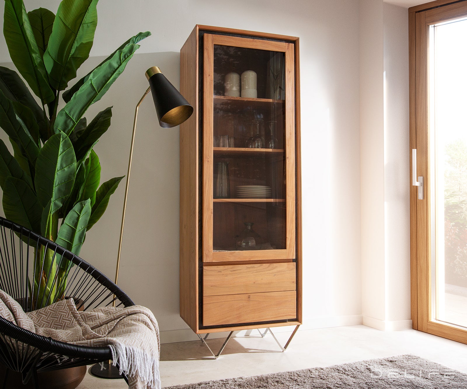 Visoka komoda Stonegrace, Material: Akacija