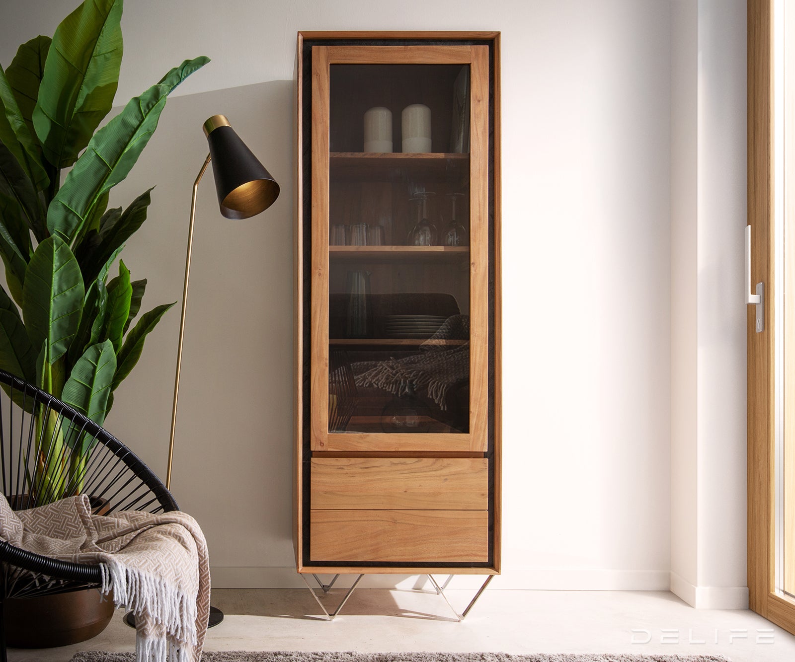 Visoka komoda Stonegrace, Material: Akacija