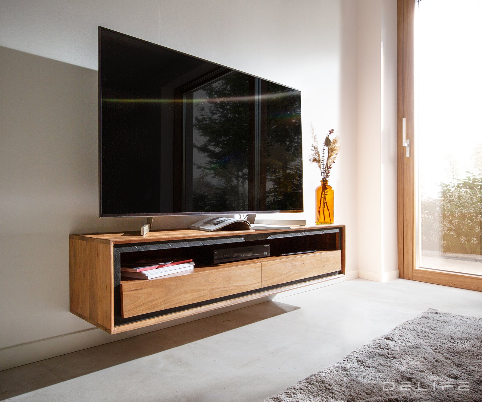 Predalnik Stonegrace 145 cm, Material: Akacija