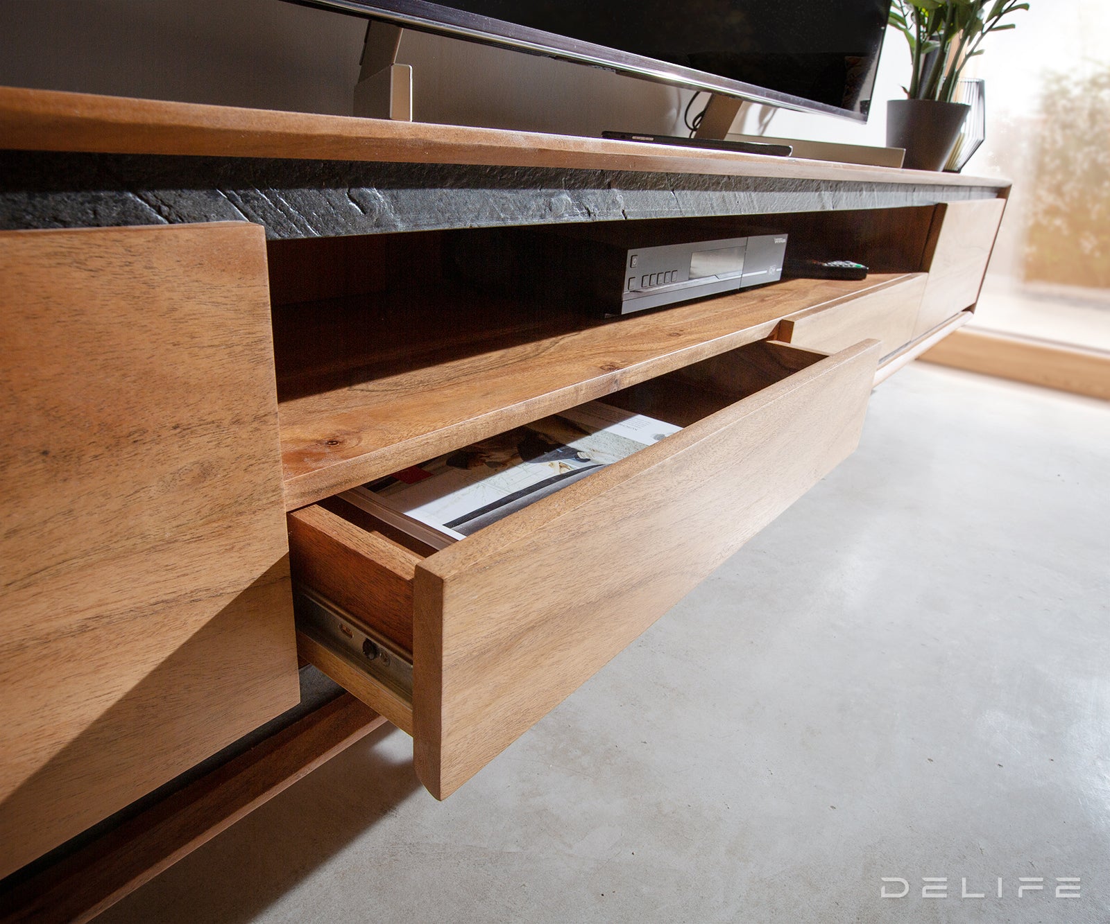 Predalnik Stonegrace 240 cm, Material: Akacija