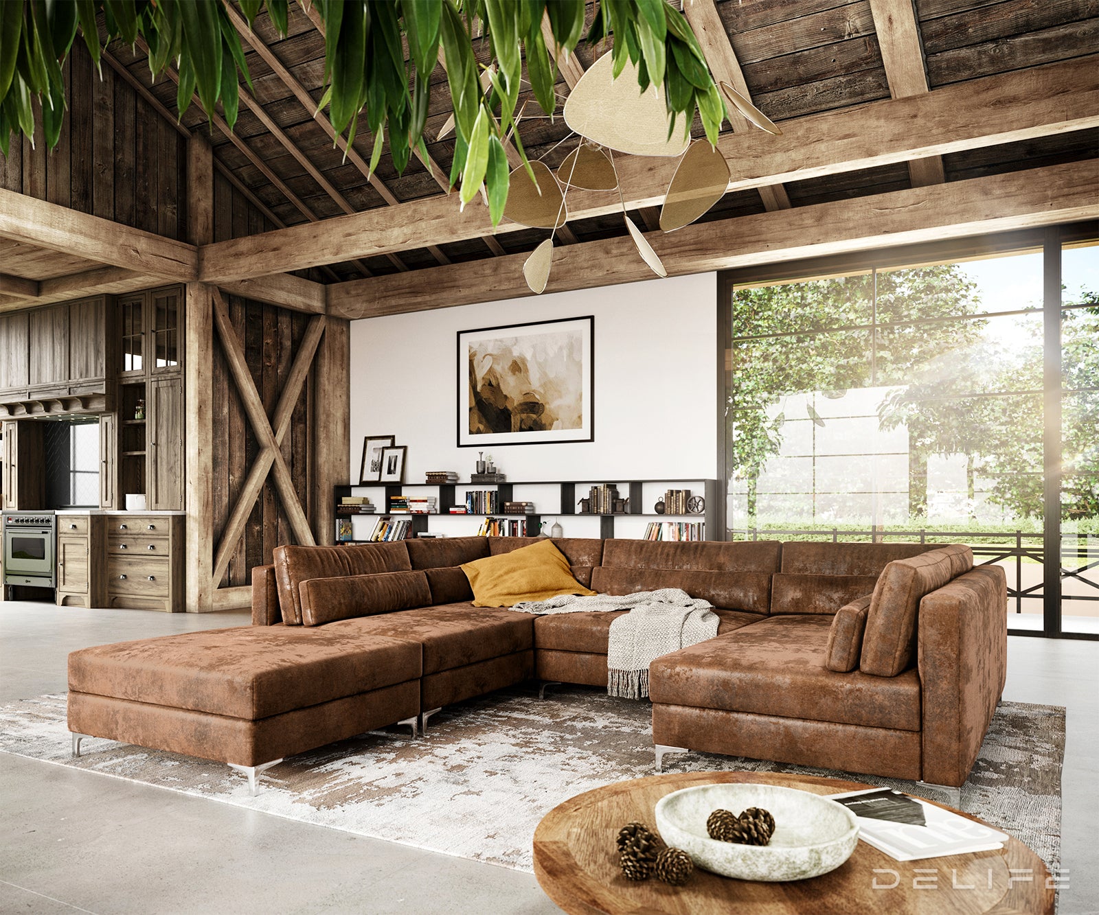 Kotna sedežna garnitura Elio 400x185cm, Material: Umetno usnje