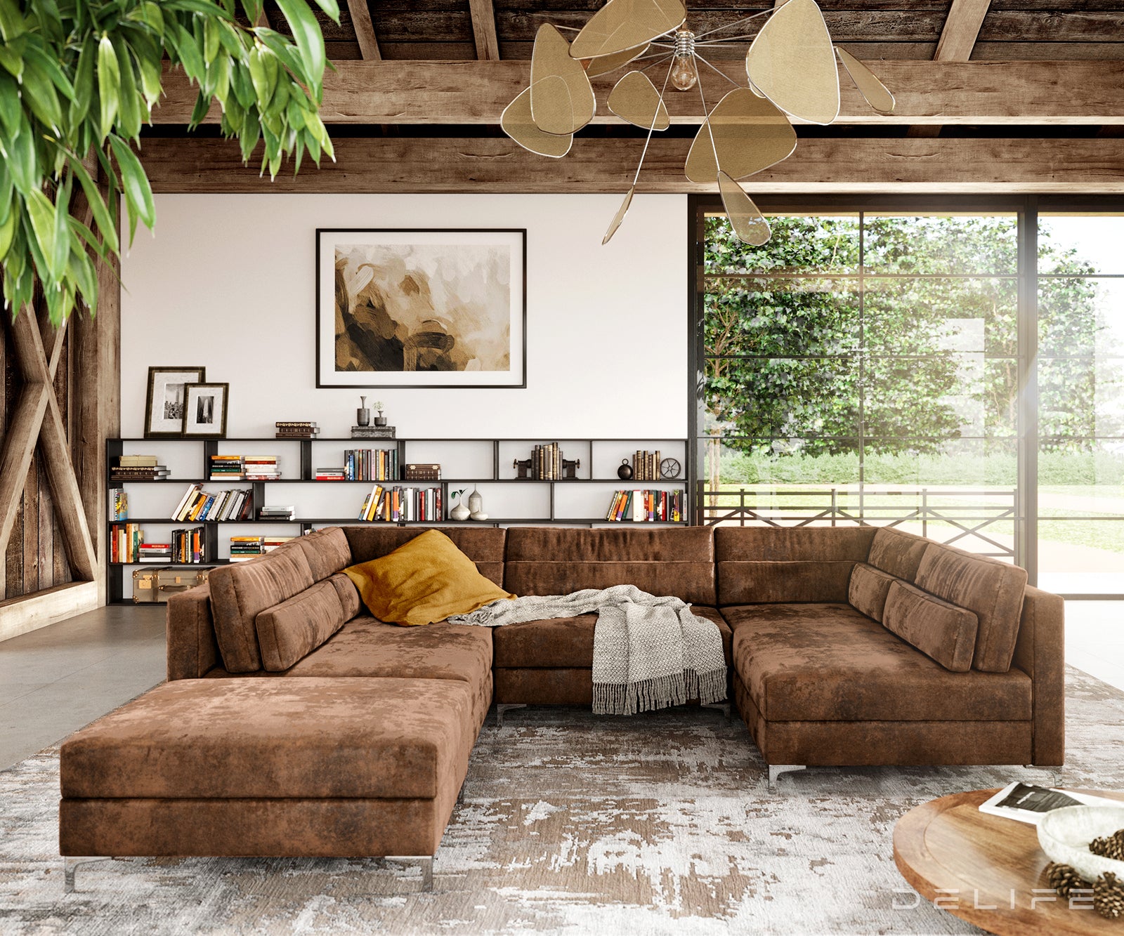 Kotna sedežna garnitura Elio 400x185cm, Material: Umetno usnje