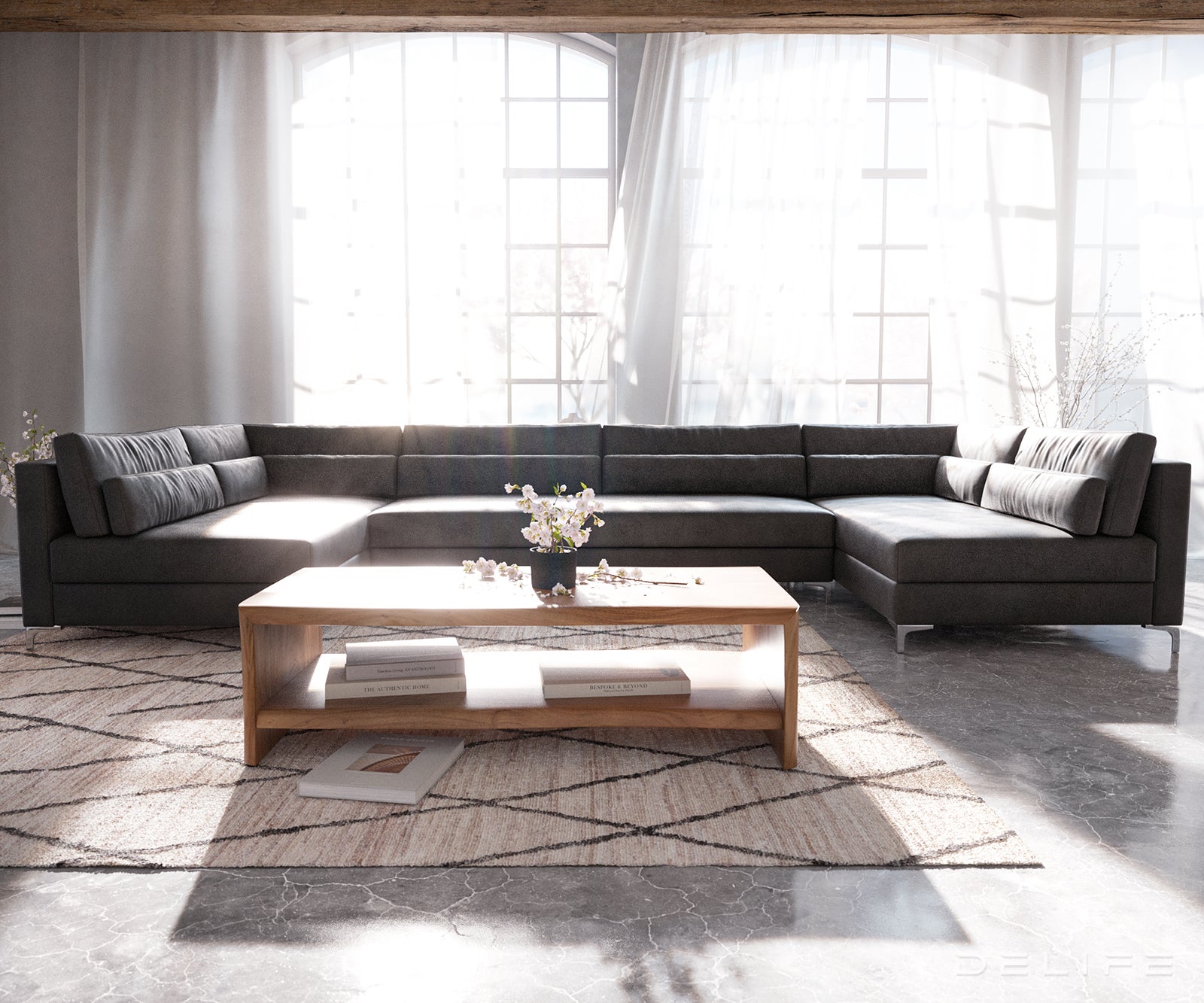 Kotna sedežna garnitura Elio 400x185cm, Material: Umetno usnje