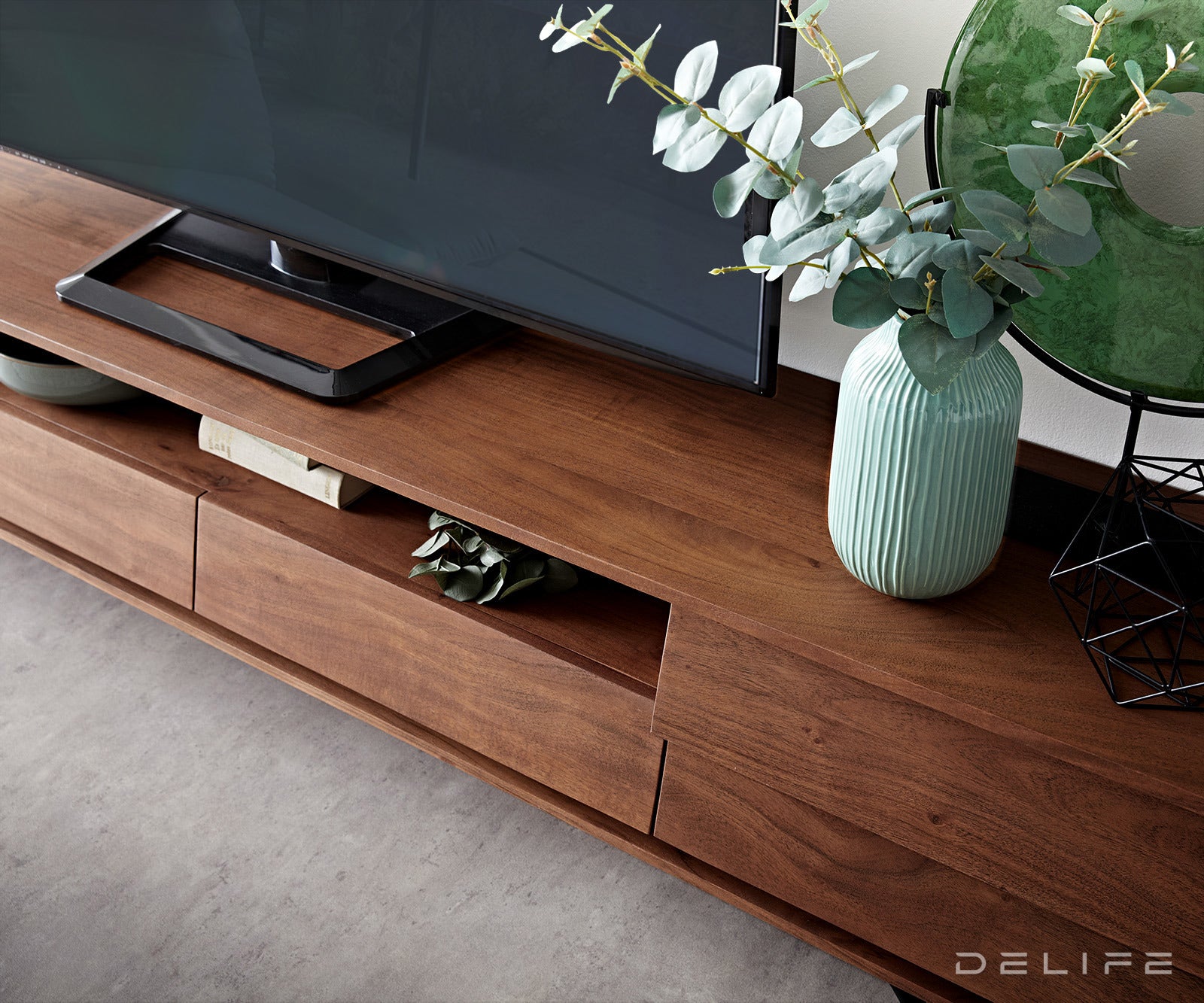 TV omarica Eloi 240x33cm, Material: akacija