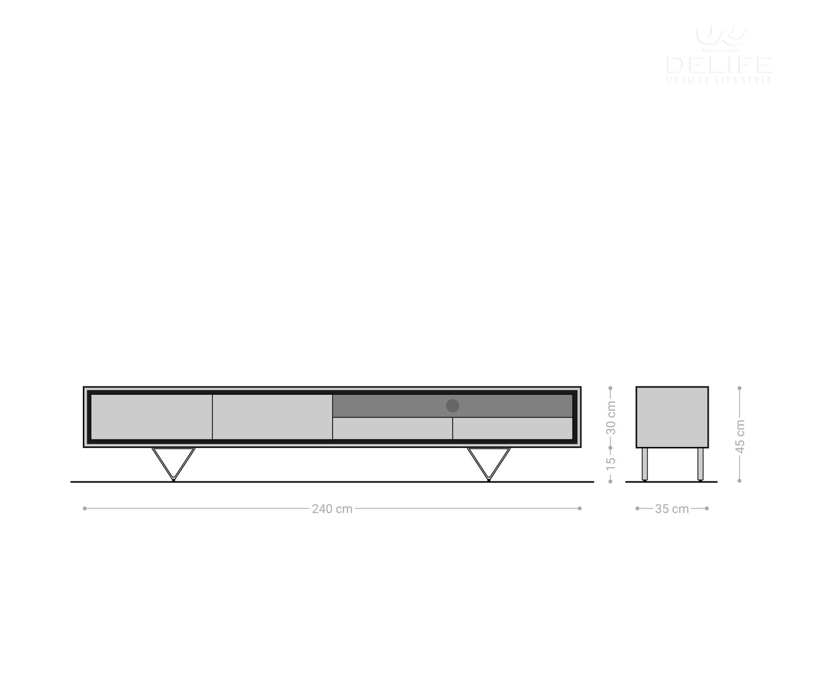 Predalnik Stonegrace 240 cm, Material: Akacija