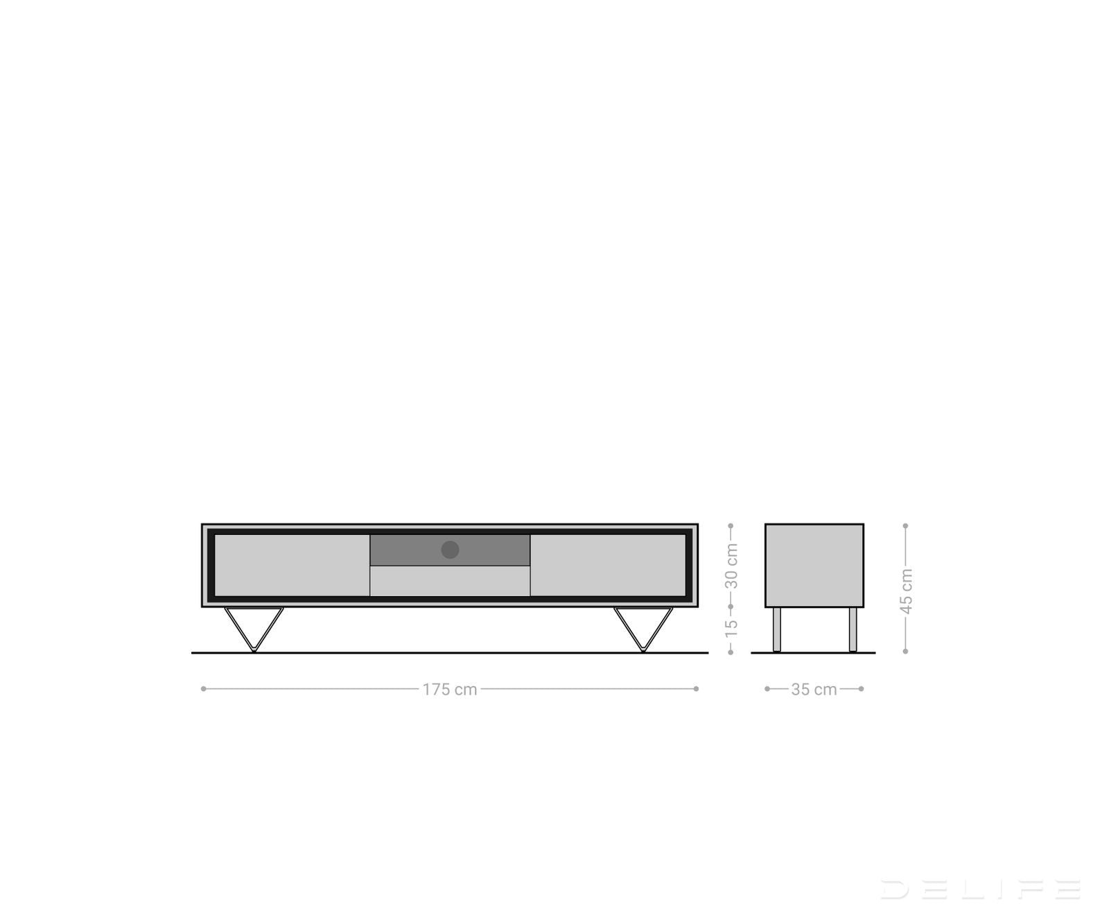 Predalnik Stonegrace 175 cm, Material: Akacija