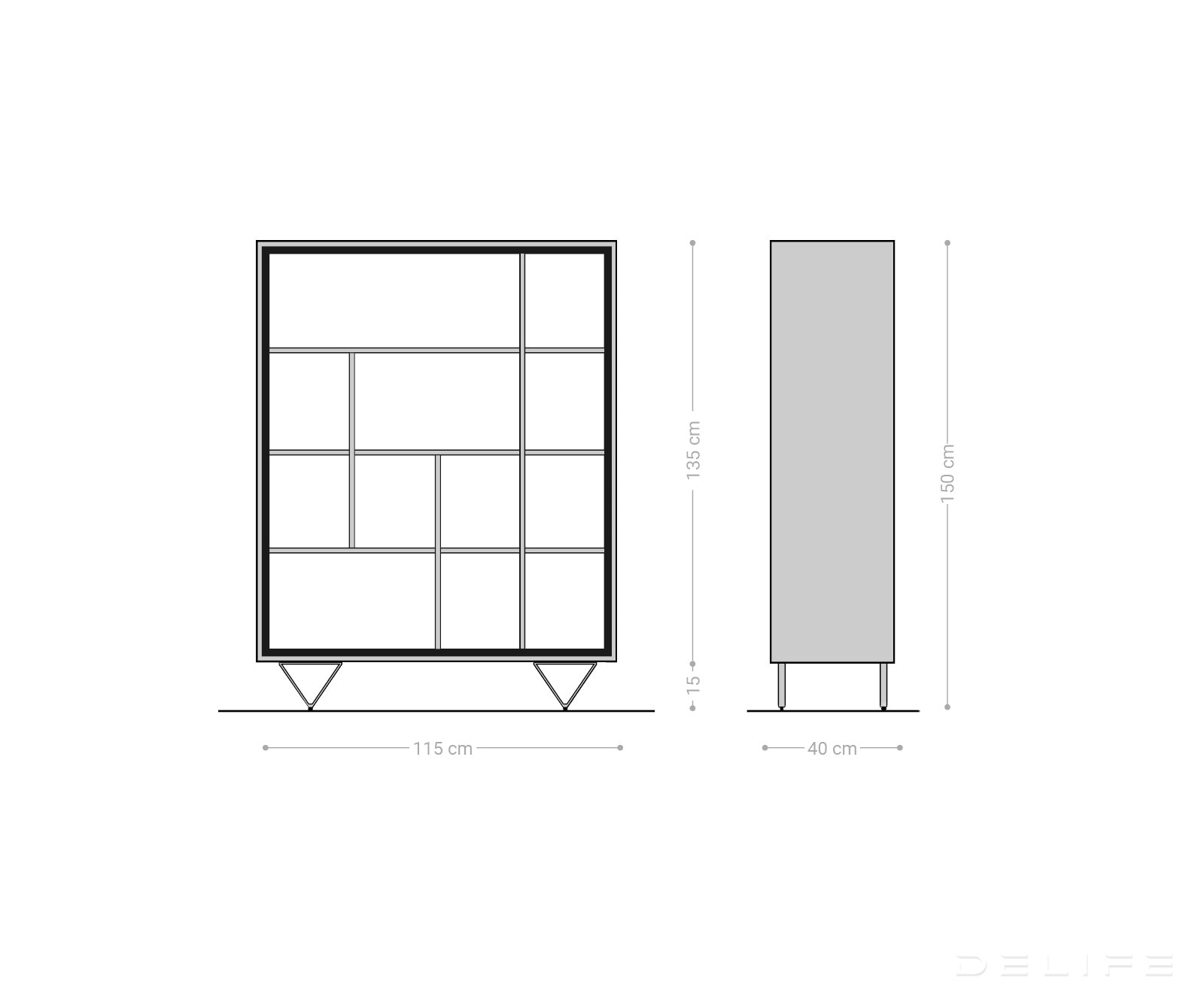 Visoka komoda Stonegrace, Material: Akacija
