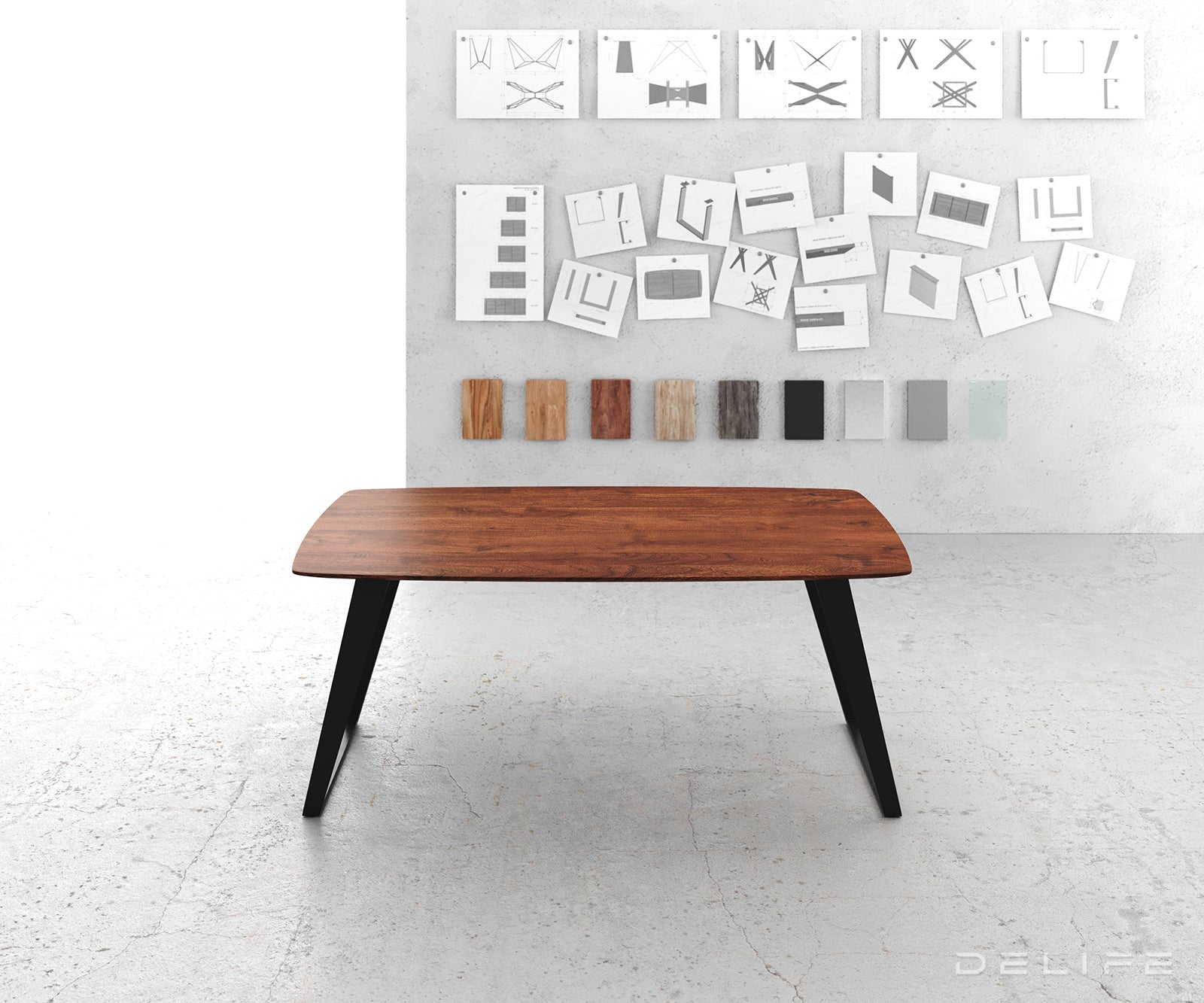 Jedilna miza Edge Bott, Material: Akacija