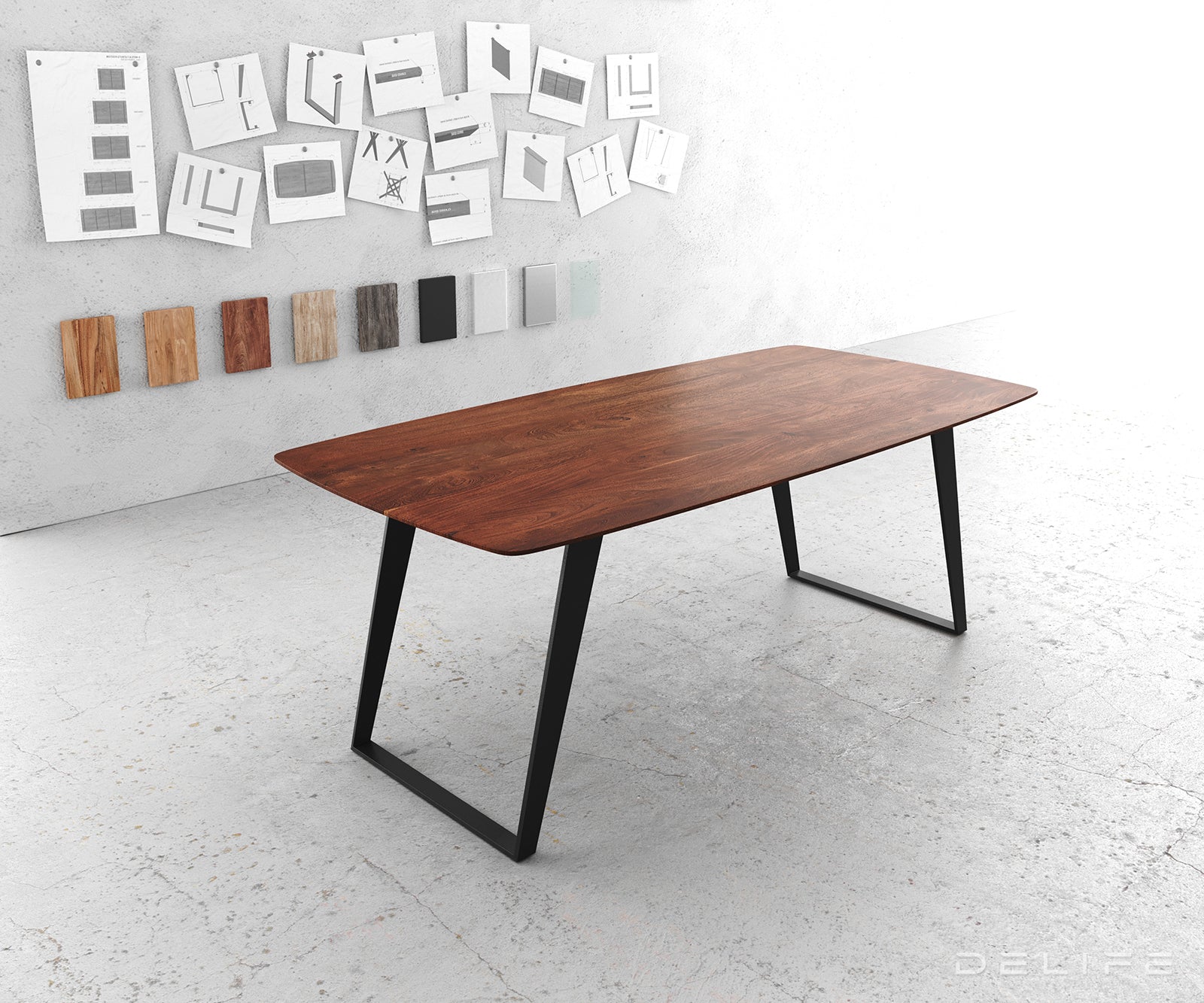 Jedilna miza Edge Bott, Material: Akacija