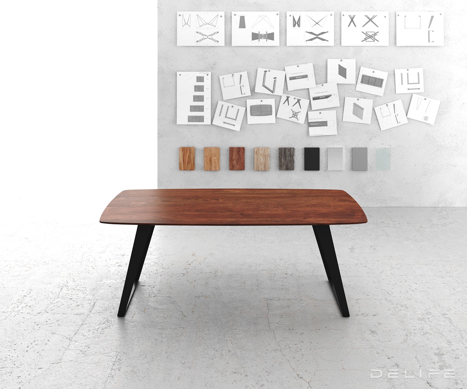 Jedilna miza Edge Bott, Material: Akacija