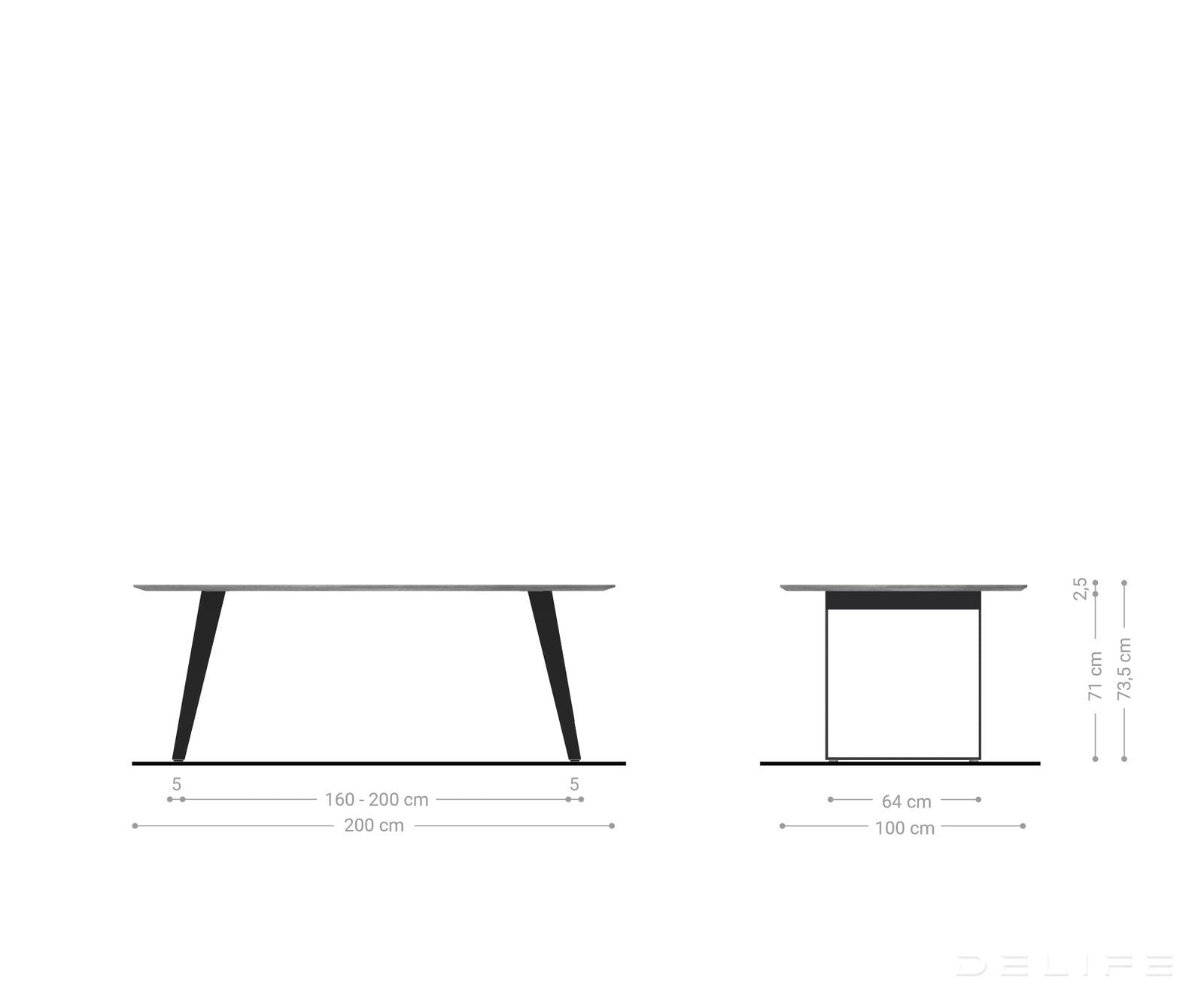 Jedilna miza Edge Bott, Material: Akacija