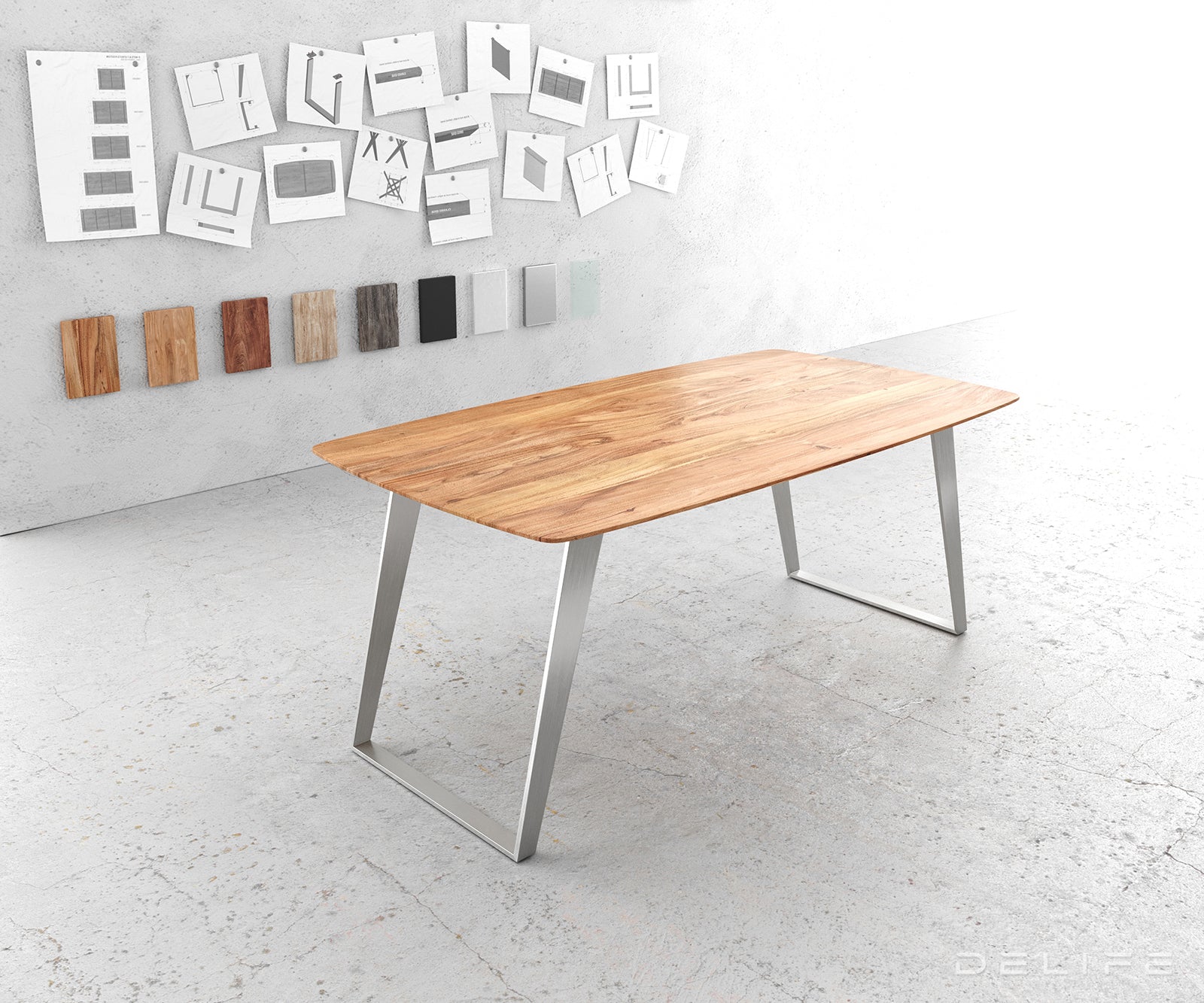 Jedilna miza Edge Bott, Material: Akacija