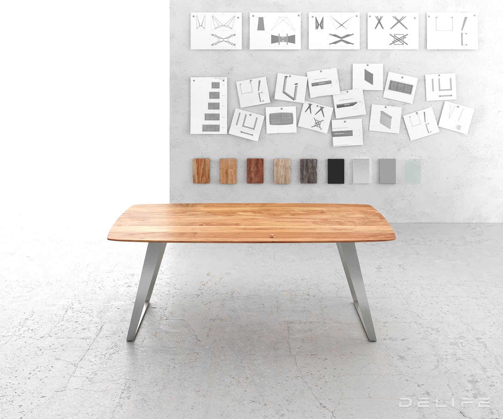 Jedilna miza Edge Bott, Material: Akacija