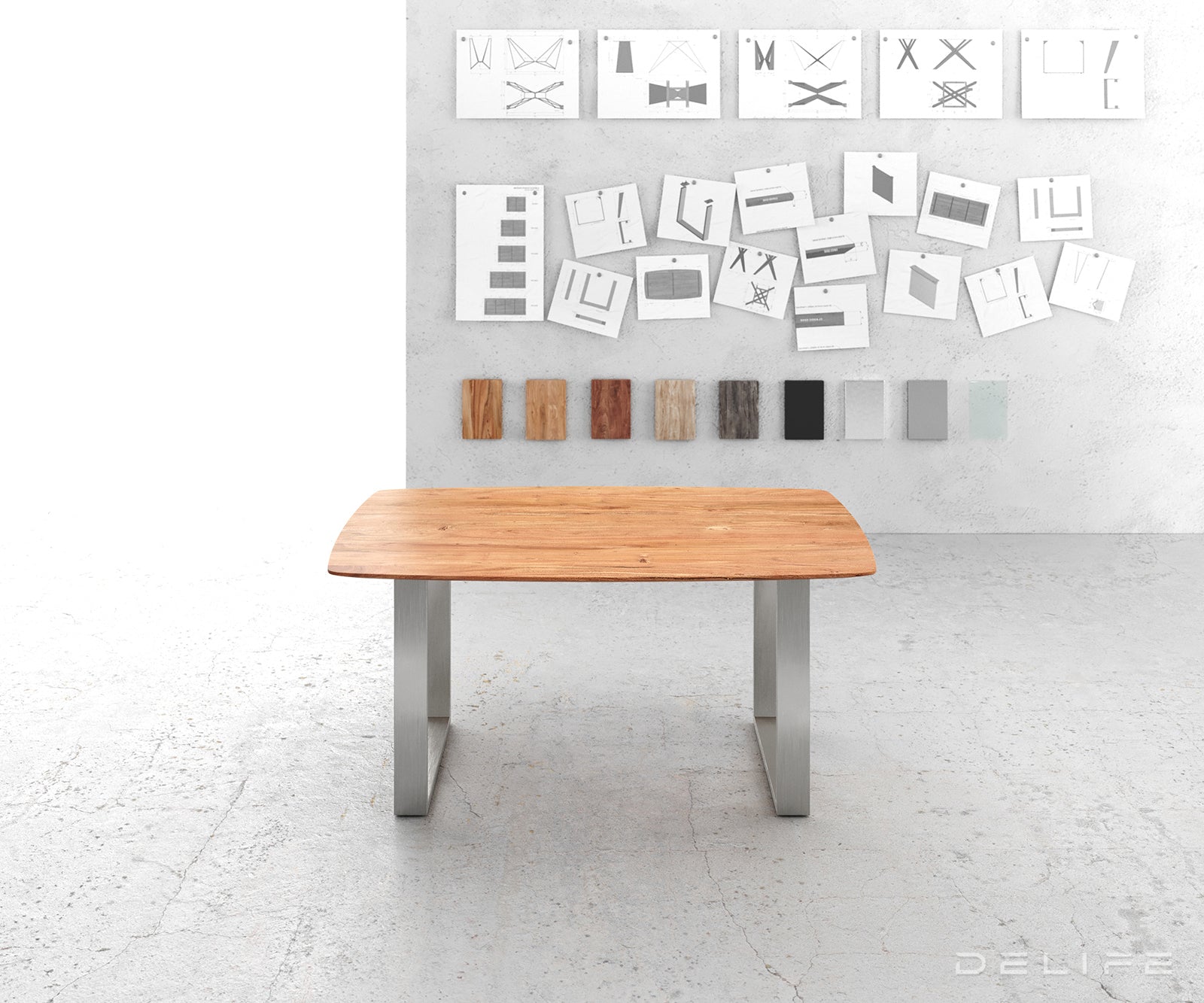 Jedilna miza Edge Bott, Material: Akacija