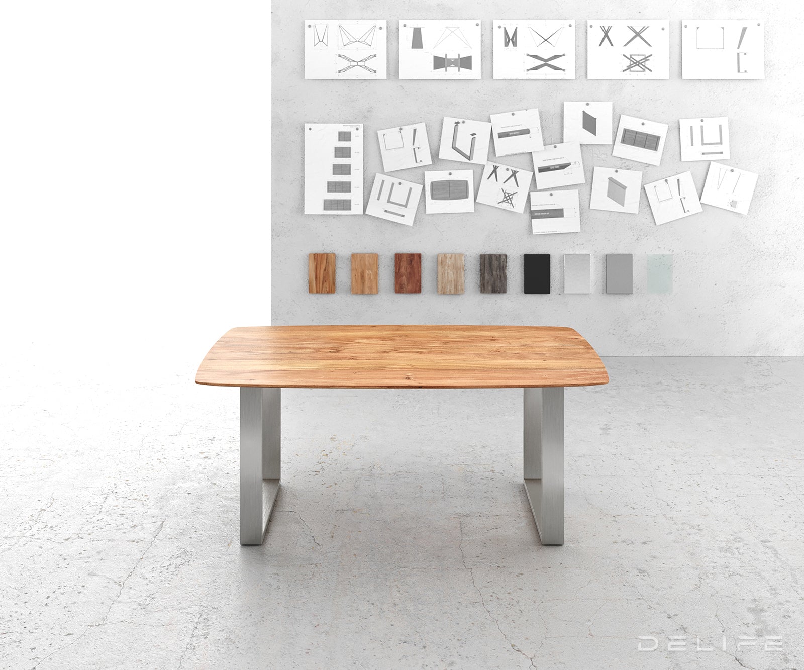 Jedilna miza Edge Bott, Material: Akacija