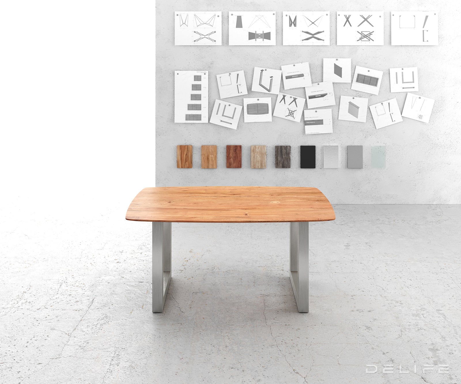 Jedilna miza Edge Bott, Material: Akacija