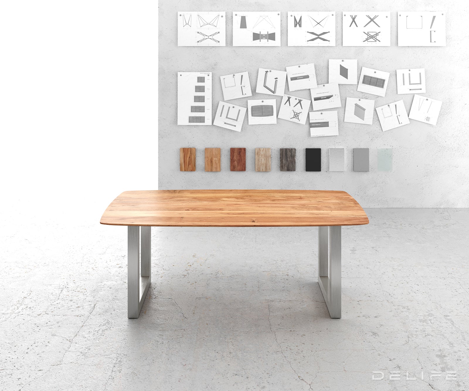 Jedilna miza Edge Bott, Material: Akacija